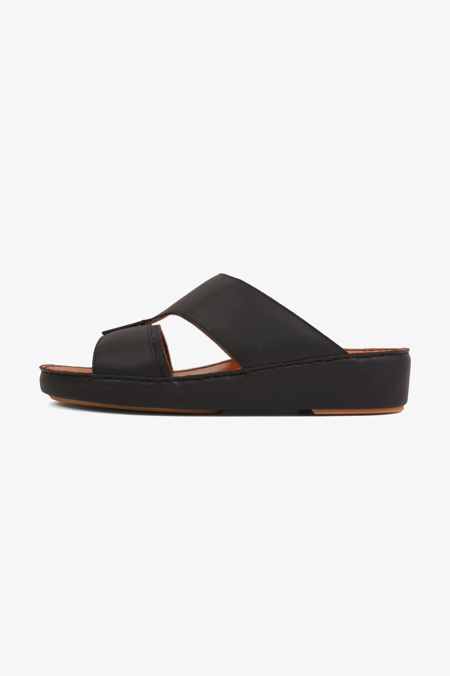 Cavalier Uomo Men's Premium Leather Arabic Sandals Black MSDCV1113