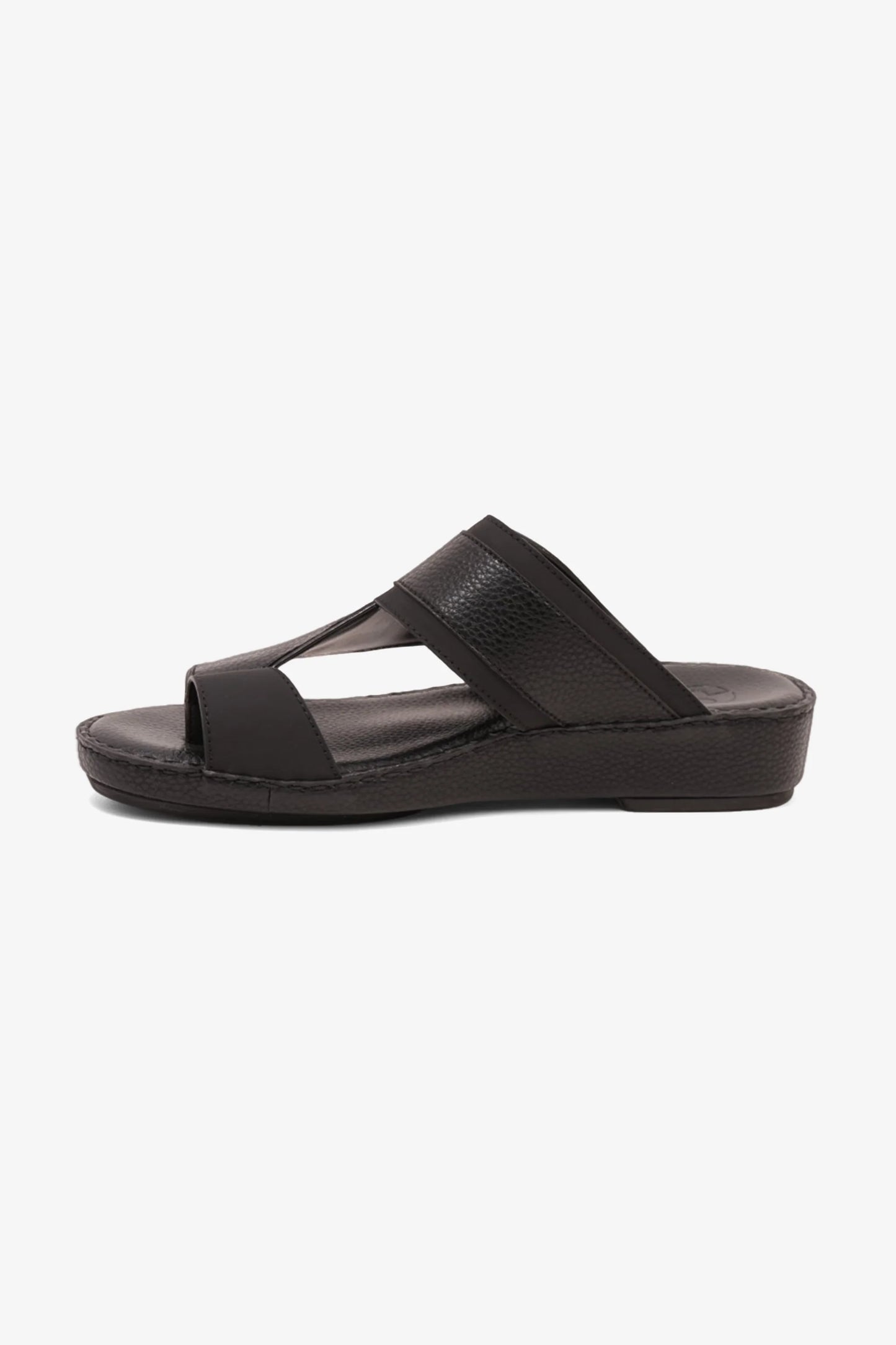 Comfort Plus Men's Footbed Leather Arabic Sandals Black MSDCP8011