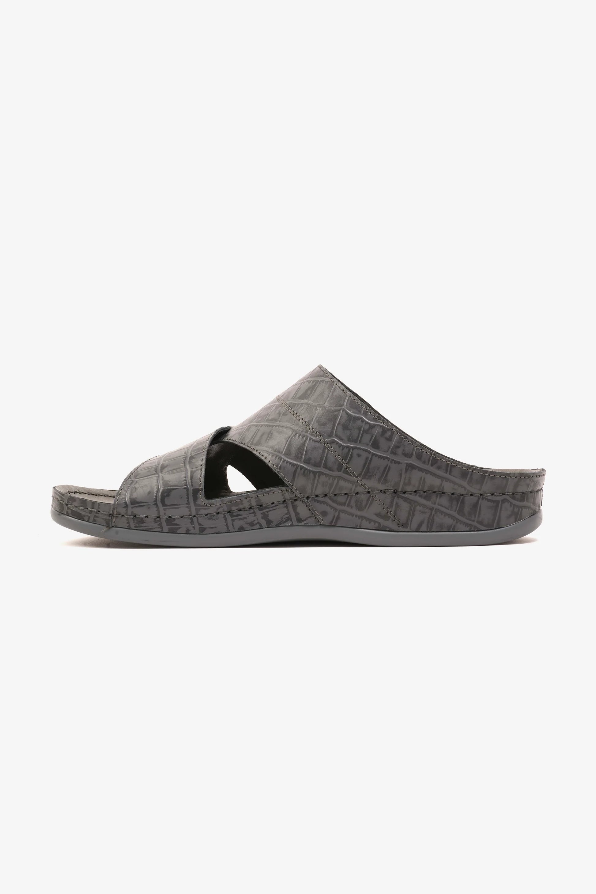 Comfort Plus Men's Cushioned Arabic Sandals Grey MSDCPAV03