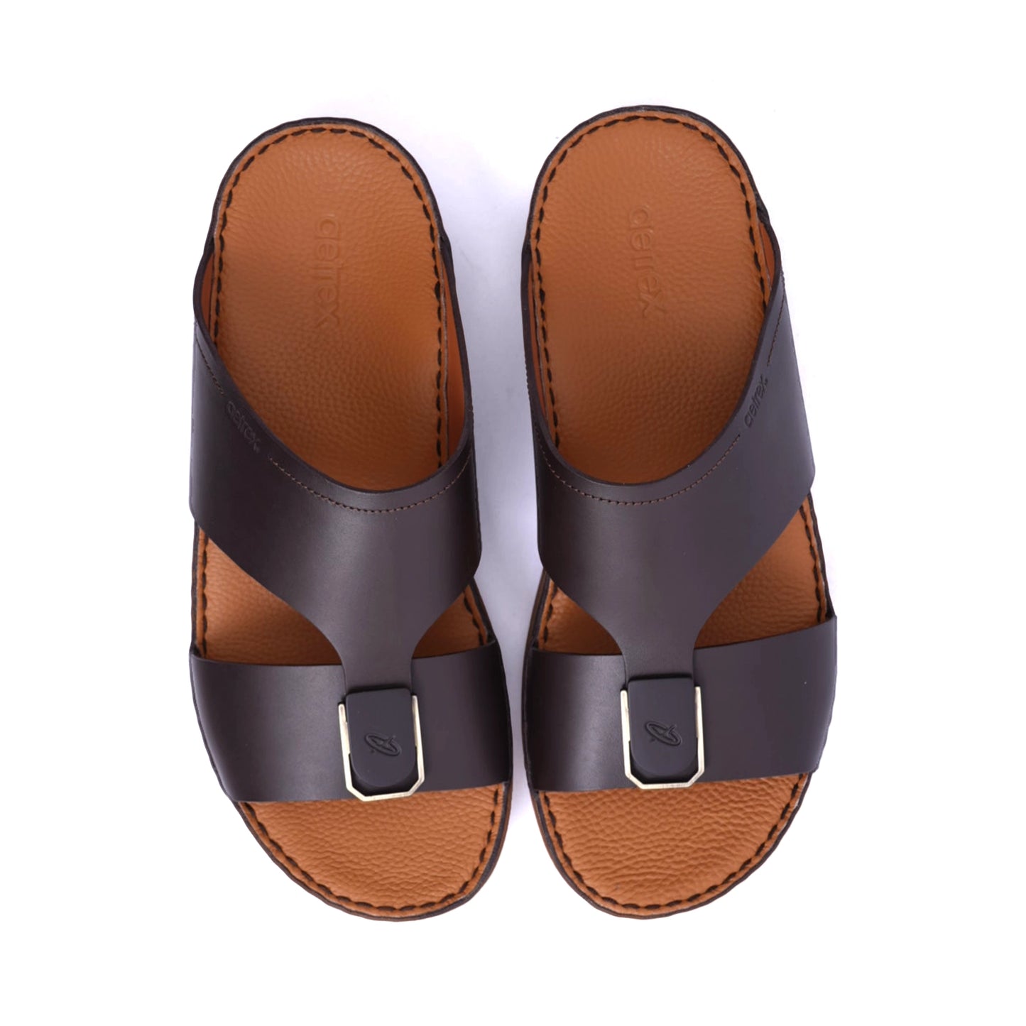 MATTE LEATHER SLIM ICONIC AETREX ARABIC SANDAL BROWN