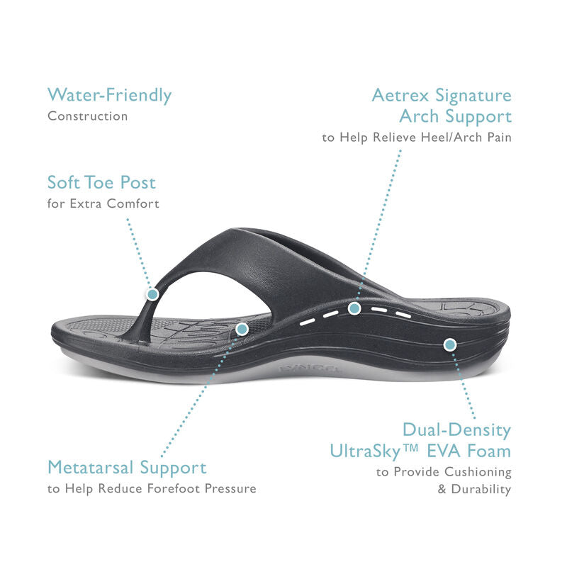 Aetrex Maui Orthotic Women's Flip-Flops Metallic Ombre