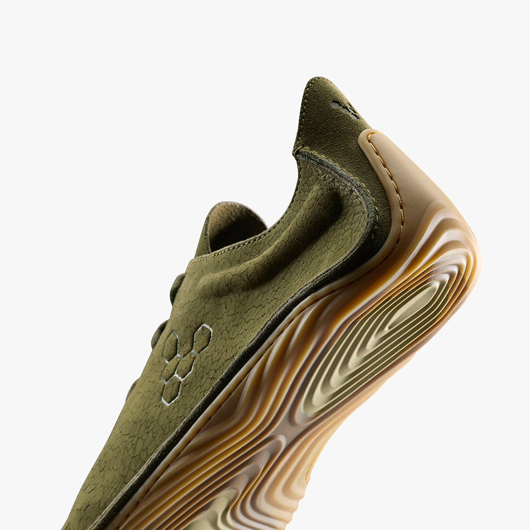 Vivobarefoot Sensus Mens Dark Olive Cracked Leather - Sole Therapy