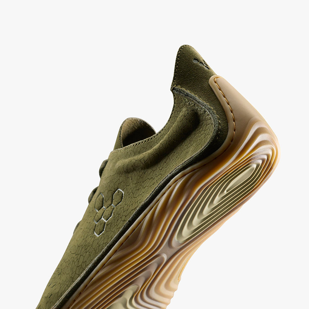 Vivobarefoot Sensus Mens Dark Olive Cracked Leather - Sole Therapy