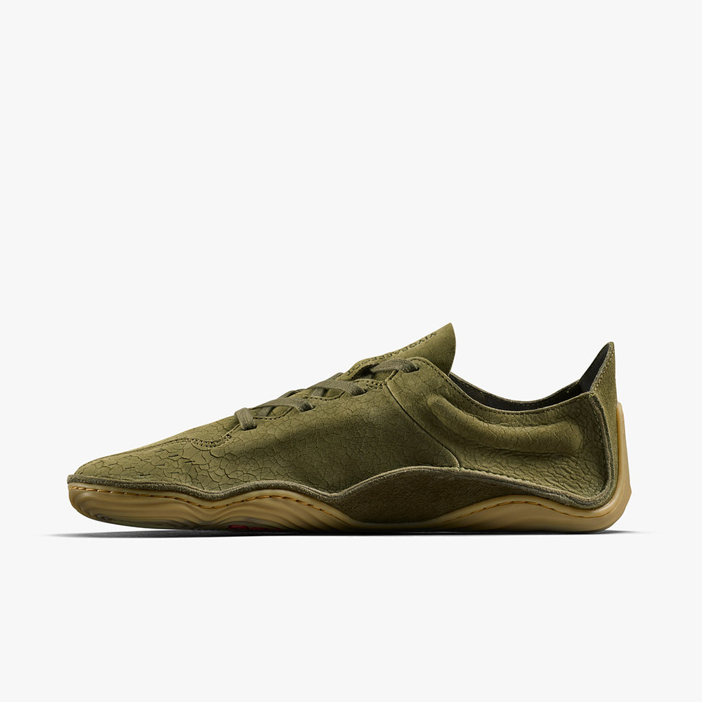Vivobarefoot Sensus Mens Dark Olive Cracked Leather - Sole Therapy