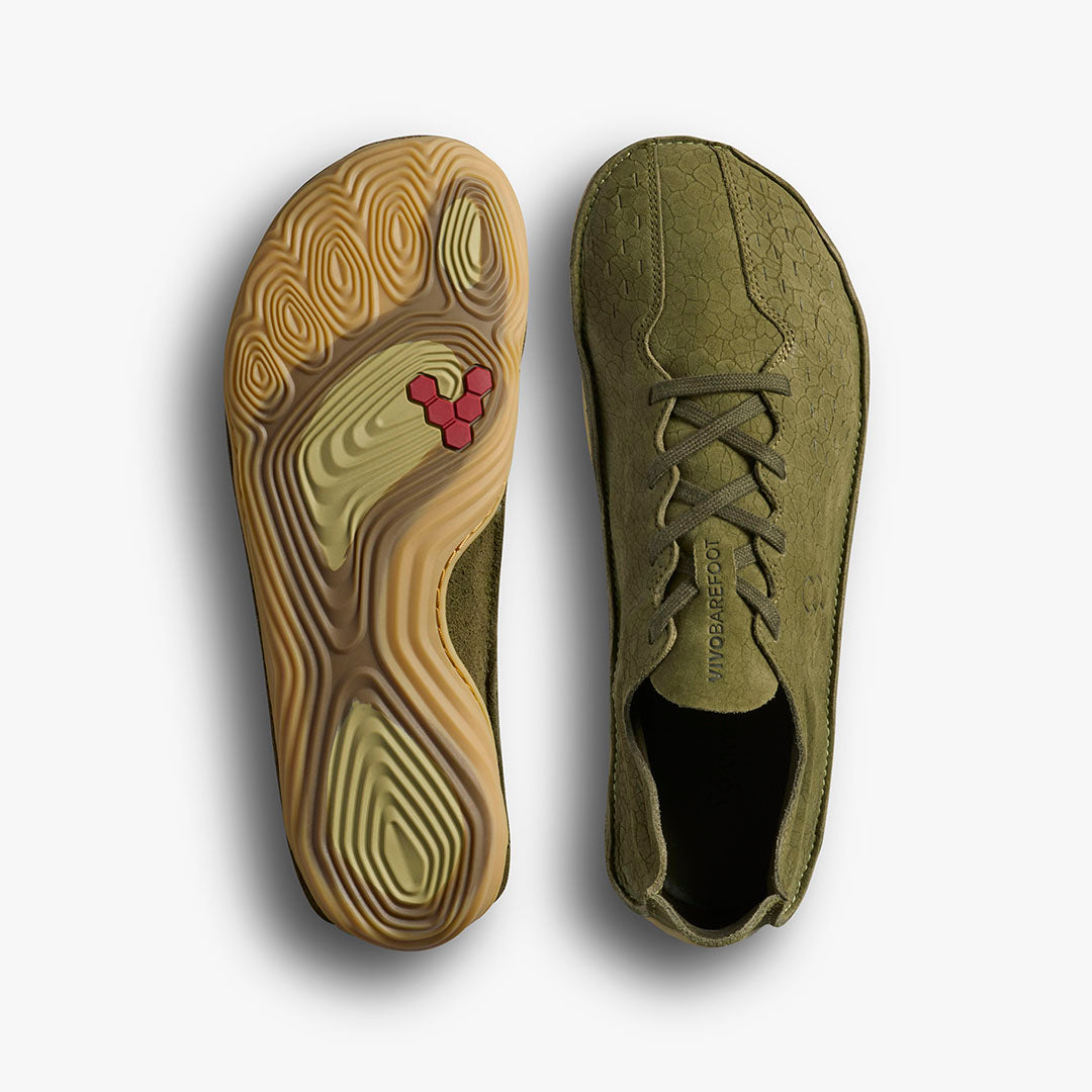 Vivobarefoot Sensus Mens Dark Olive Cracked Leather - Sole Therapy