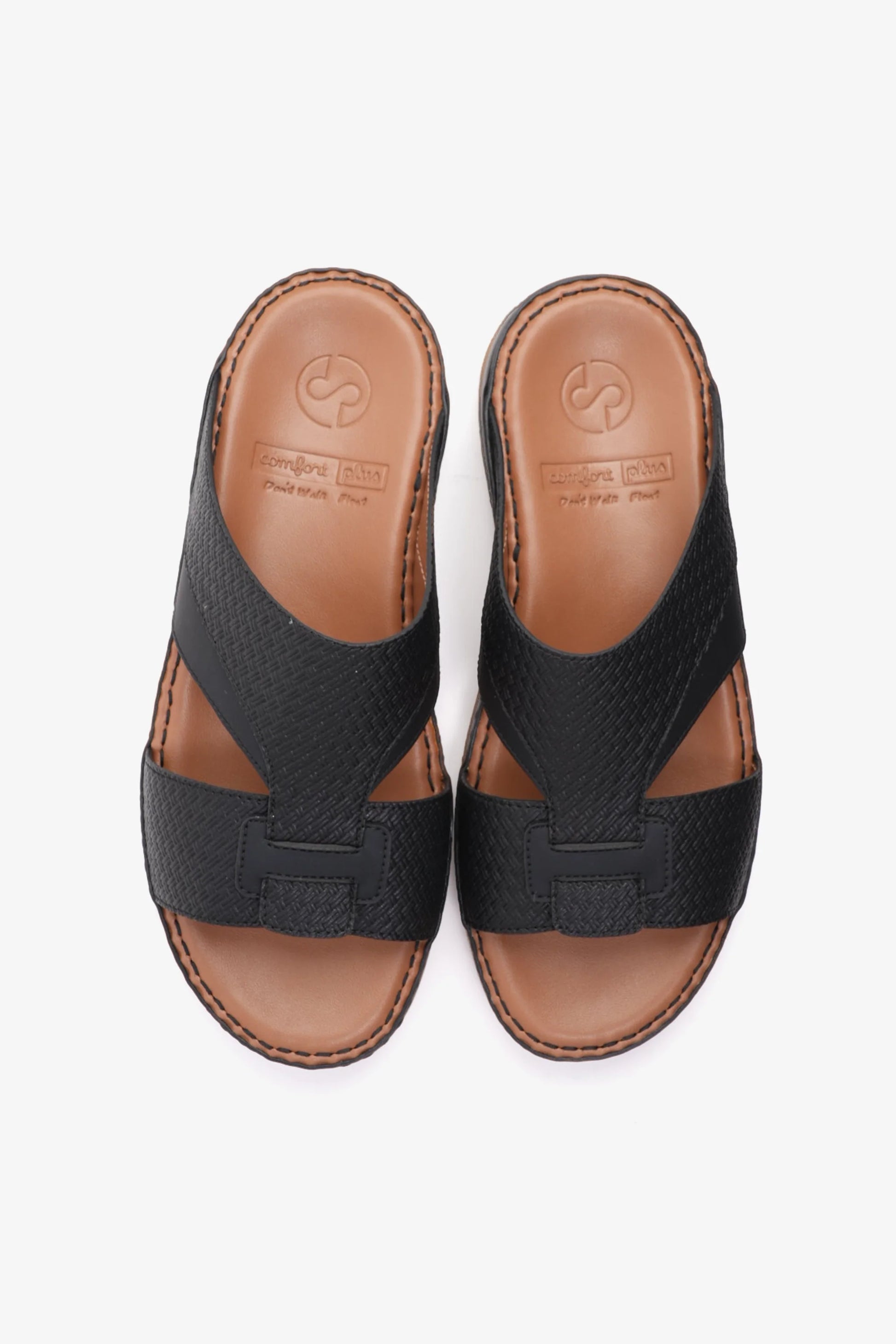 Comfort Plus Men's Genuine Leather Sandals Black CP3006