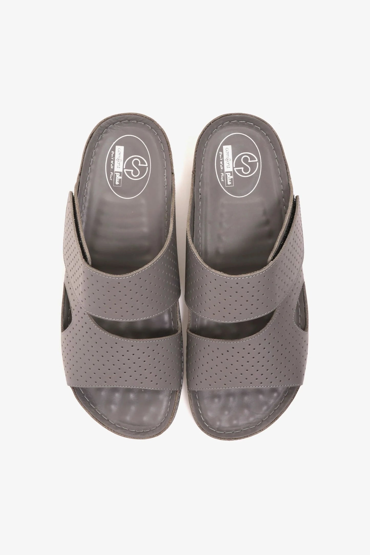 Comfort Plus Men's Al Waha Textured Slip-On Arabic Sandals Grey MSDCP4005