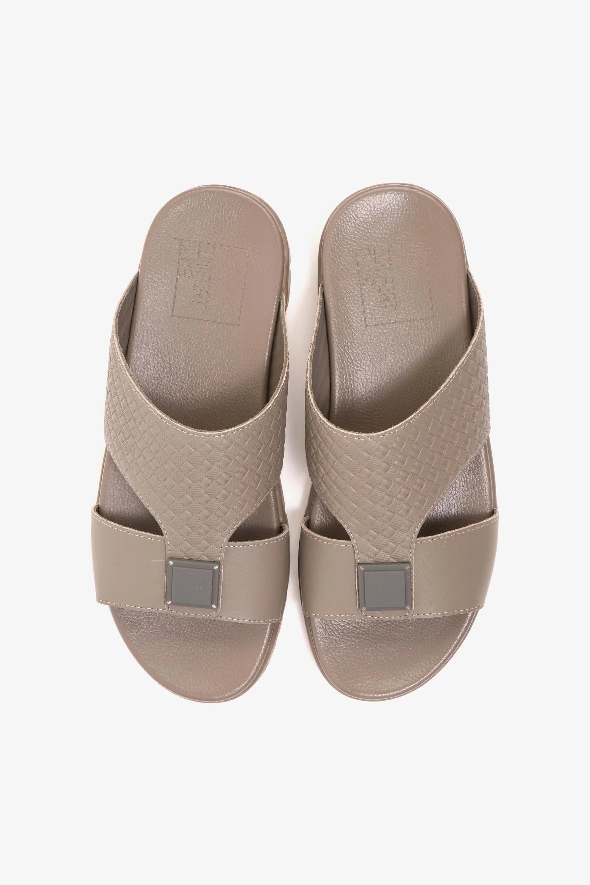 Comfort Plus Men's Embossed Leather Arabic Sandals Stone MSDCP201