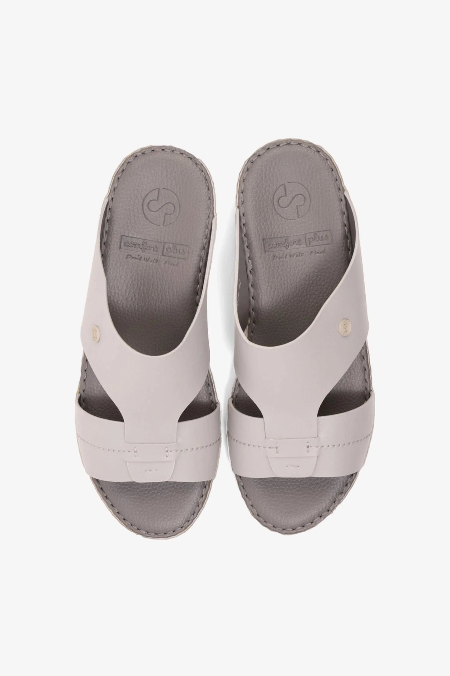 Comfort Plus Men's Matte Modern Leather Sandals Light Grey MSDCP7015