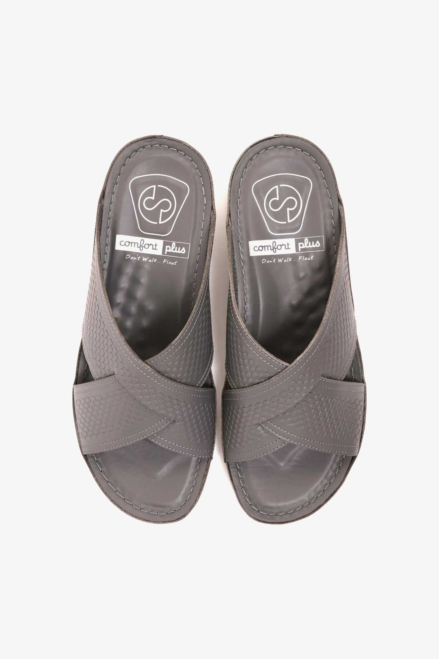 Comfort Plus Men's Silver Accent Arabic Sandals Dark Grey MSDCP6611