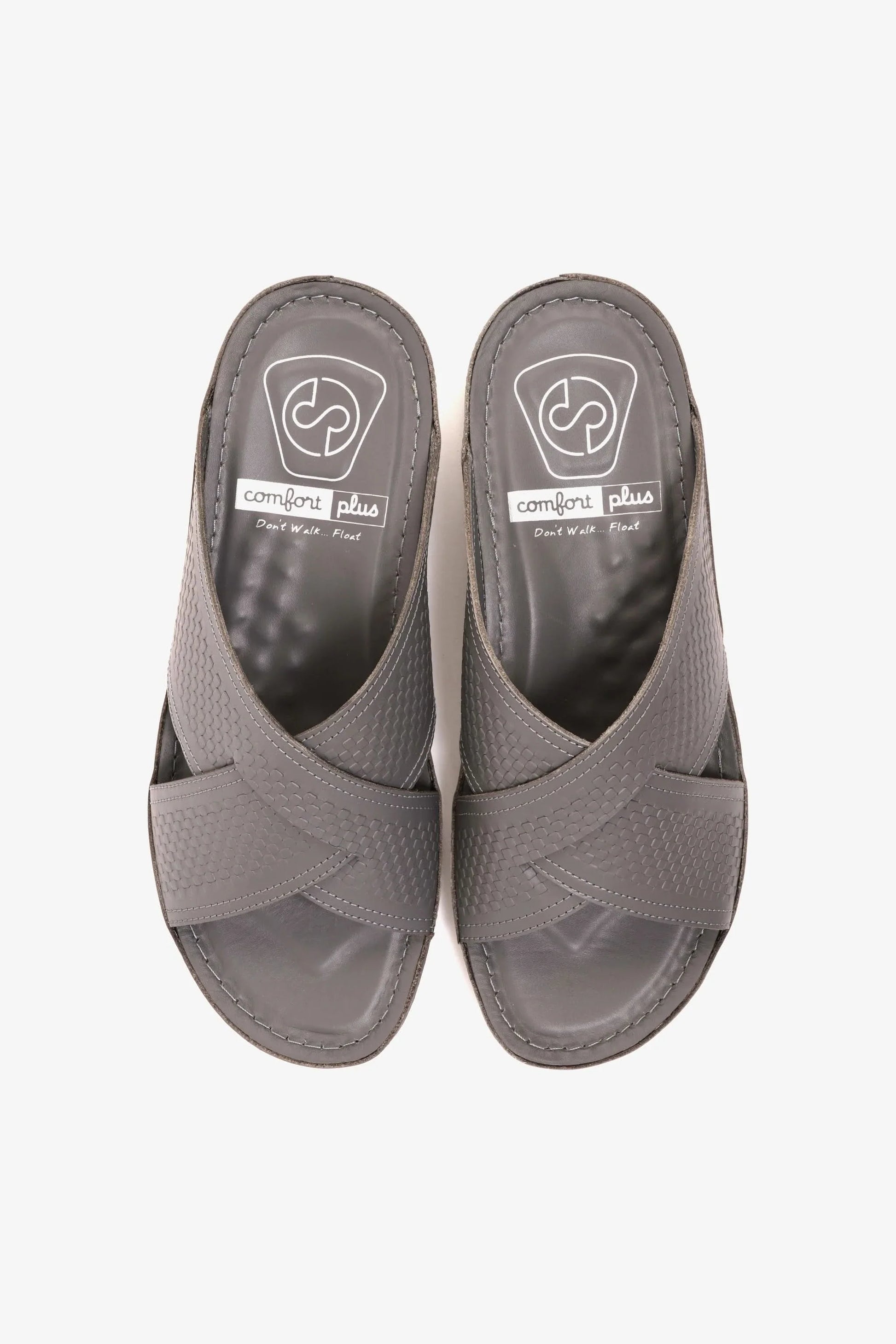 Comfort Plus Men's Silver Accent Arabic Sandals Dark Grey MSDCP6611
