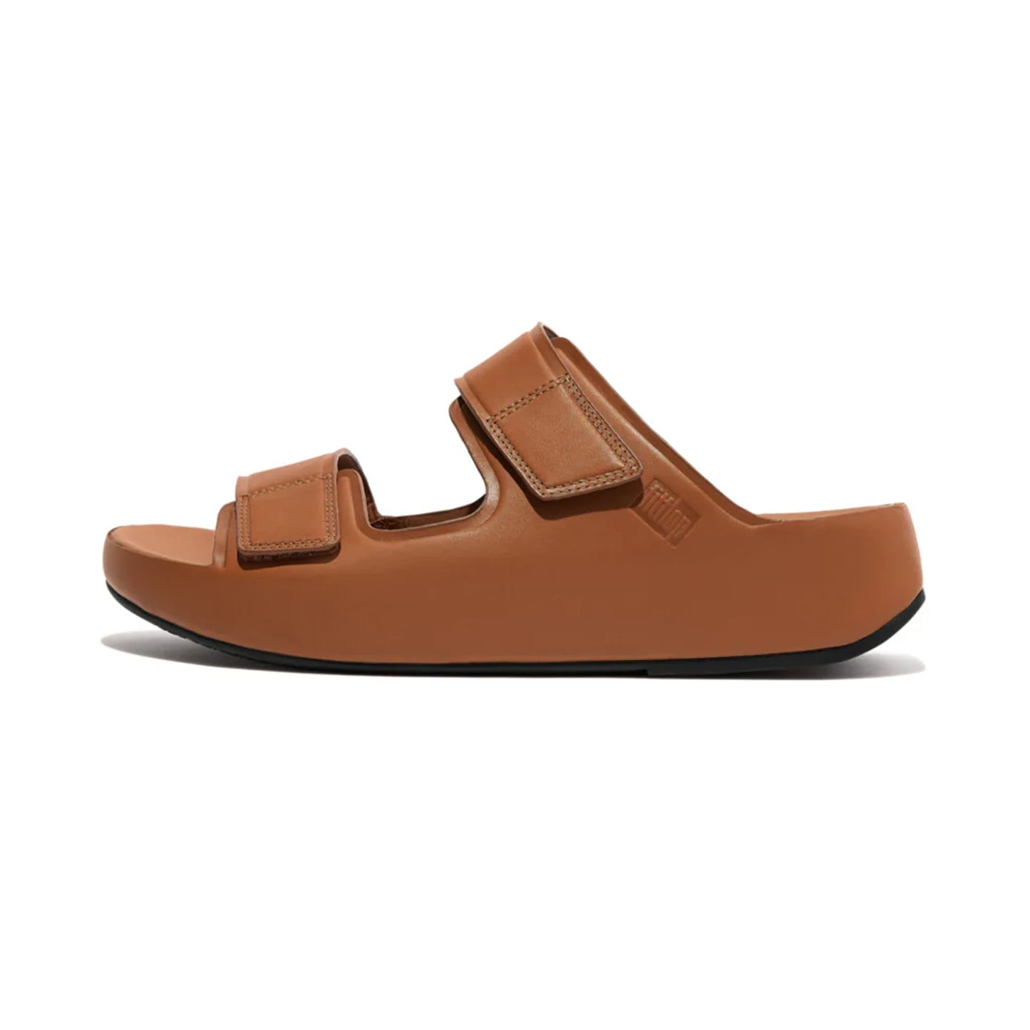 FITFLOP MENS LEATHER SLIDES - LIGHT TAN