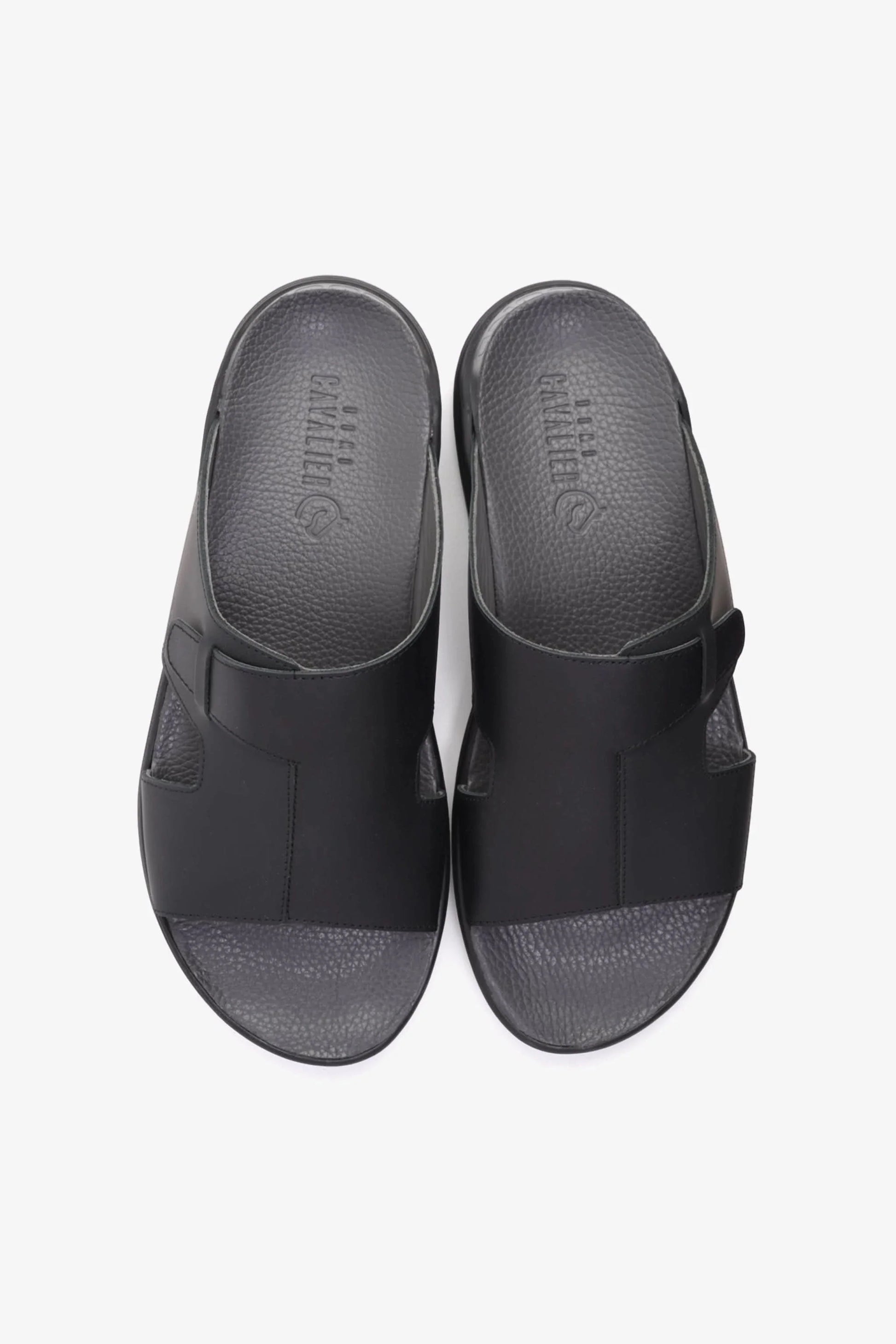 Cavalier Uomo Men's Arabic Buckle Straps Sandals Black MSDCVSUN509