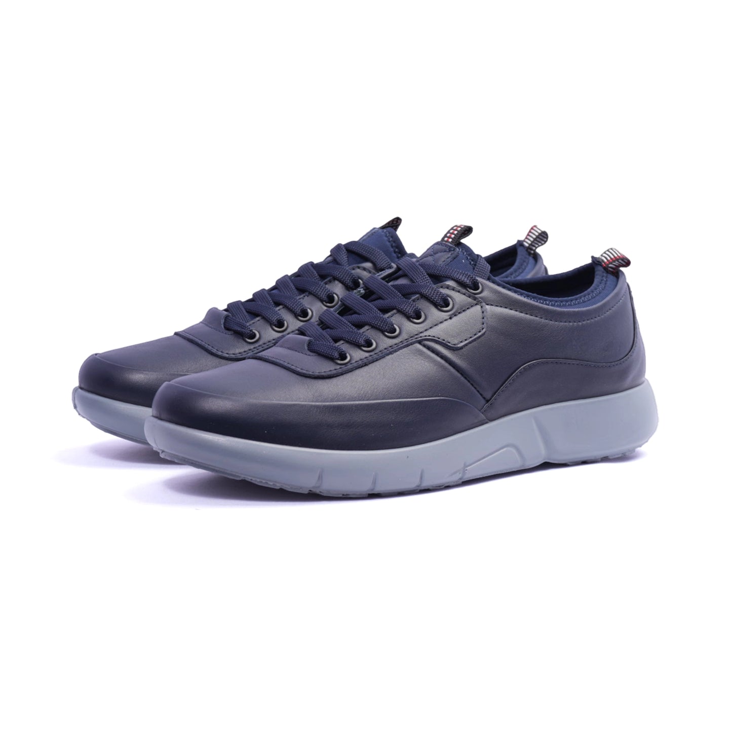 Comfort Plus Men's Stylish Leather Sneakers Navy