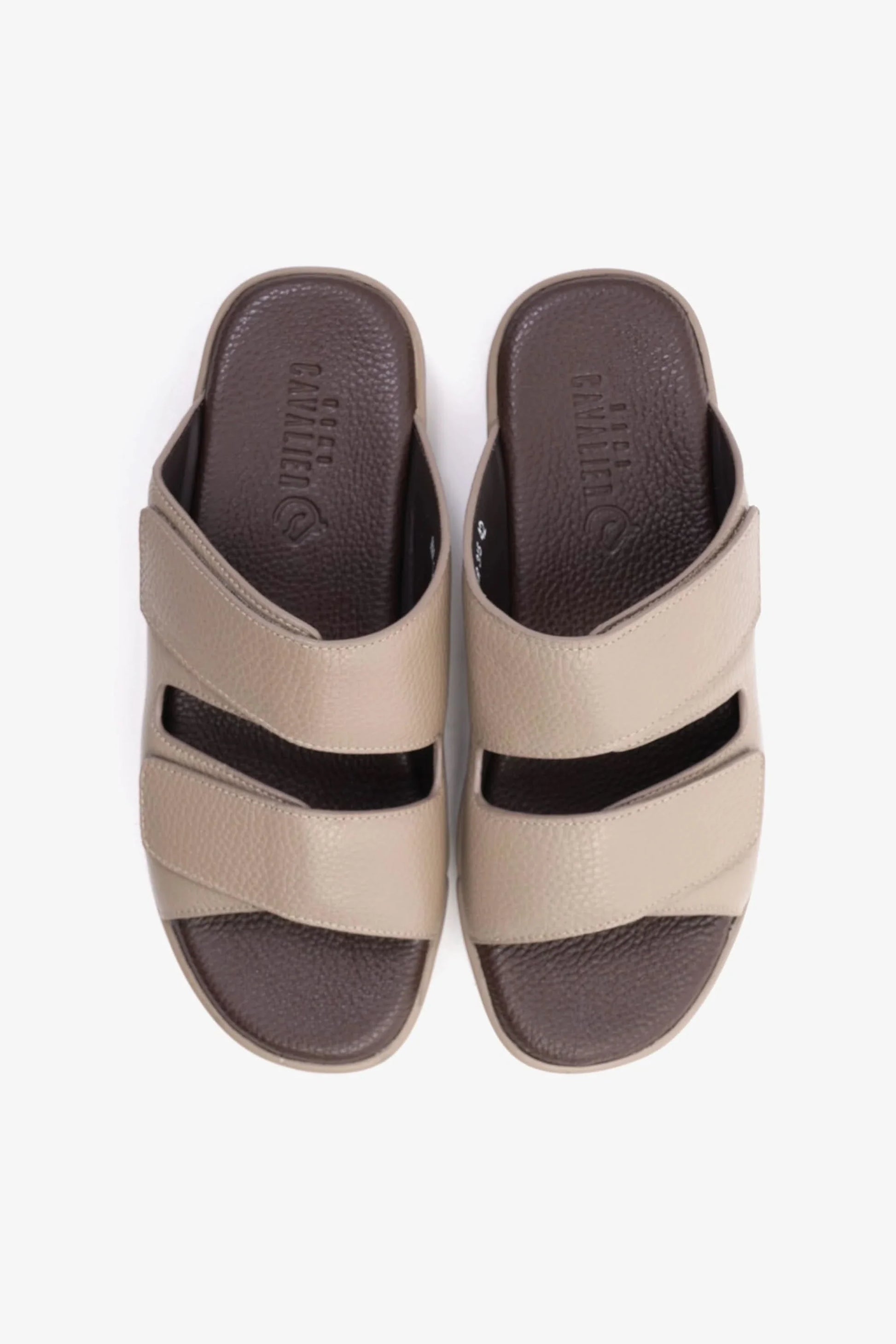 Cavalier Uomo Men's Arabic Leather Sandals Stone MSDCVHAR315