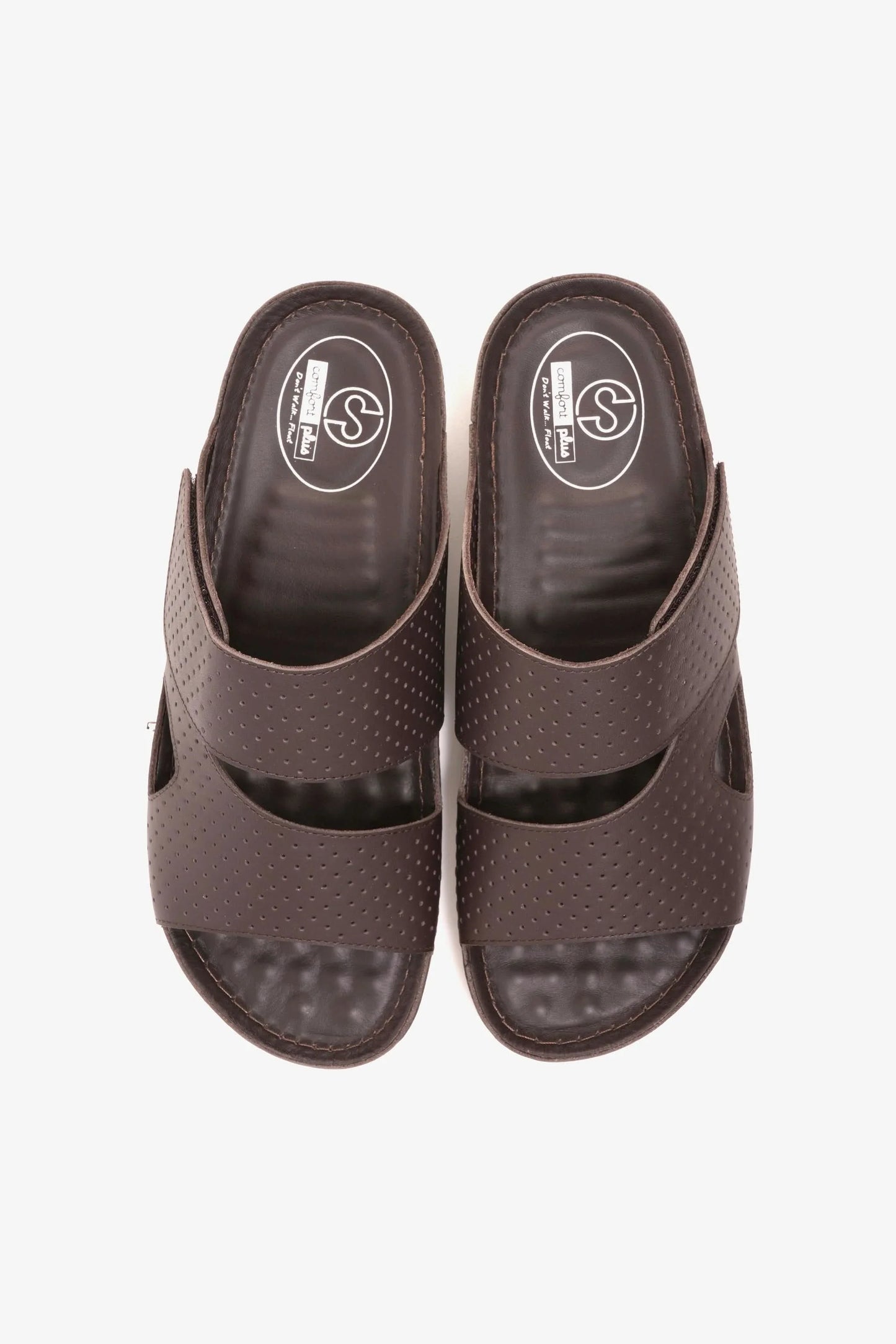 Comfort Plus Men's Textured Slip-On Arabic Sandals Brown MSDCP4005