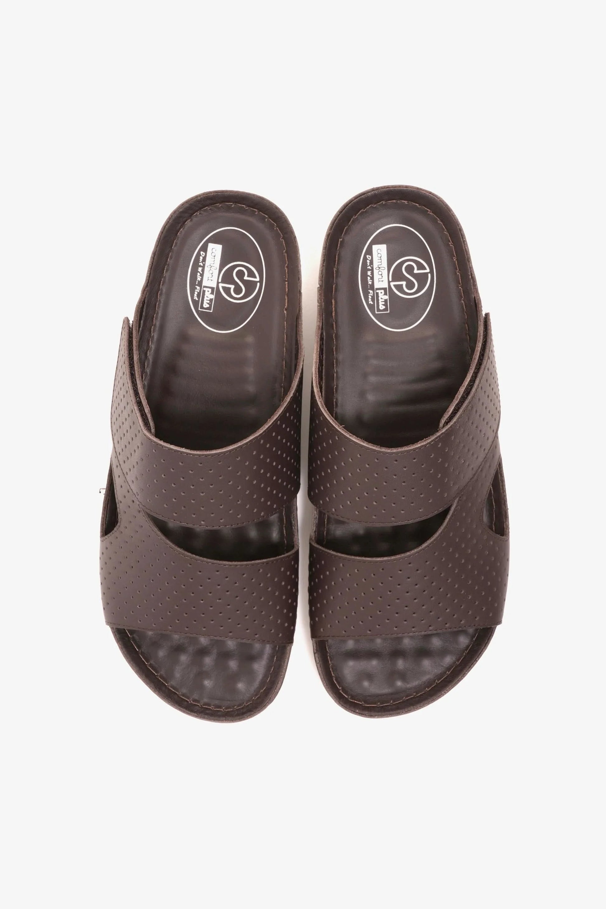 Comfort Plus Men's Textured Slip-On Arabic Sandals Brown MSDCP4005