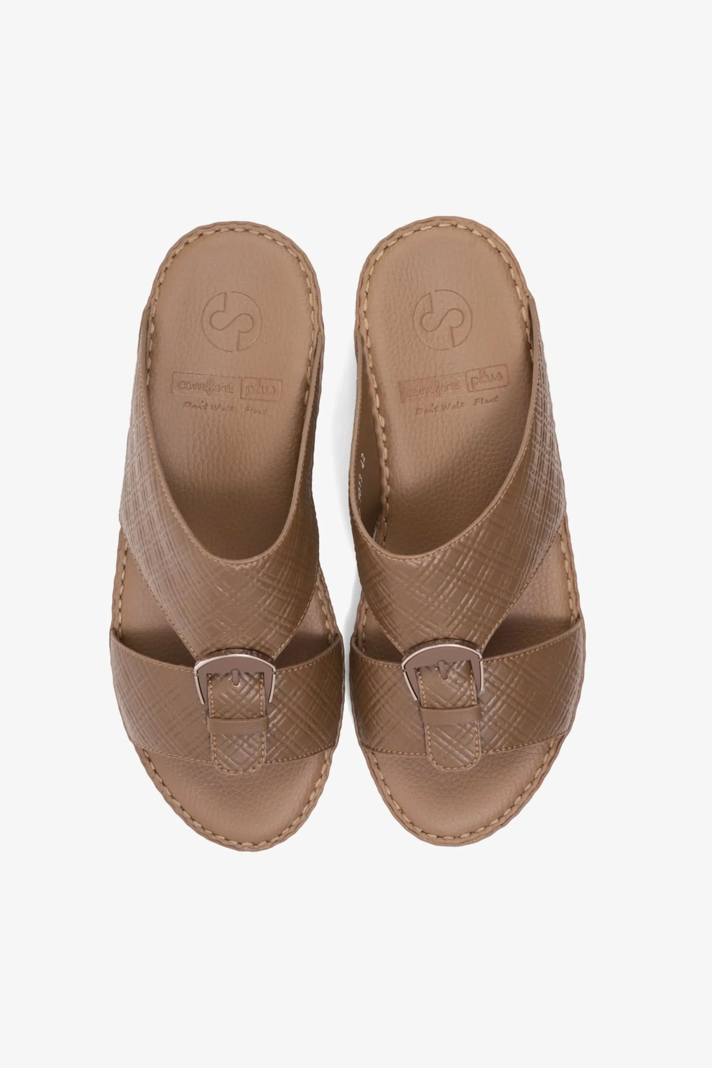 Comfort Plus Men's Cushioned Leather Slip-On Sandals Truffle MSDCP7013