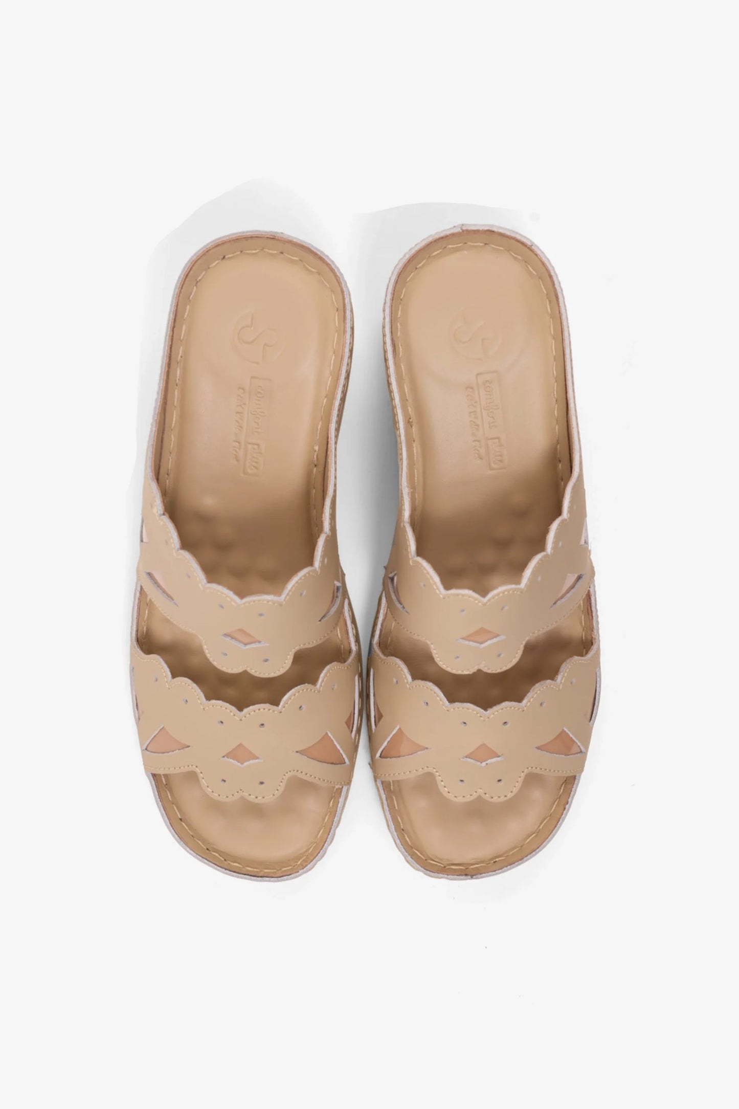 Comfort Plus Women's Open-Toe Cutout Sandals Beige LSDCPGG114