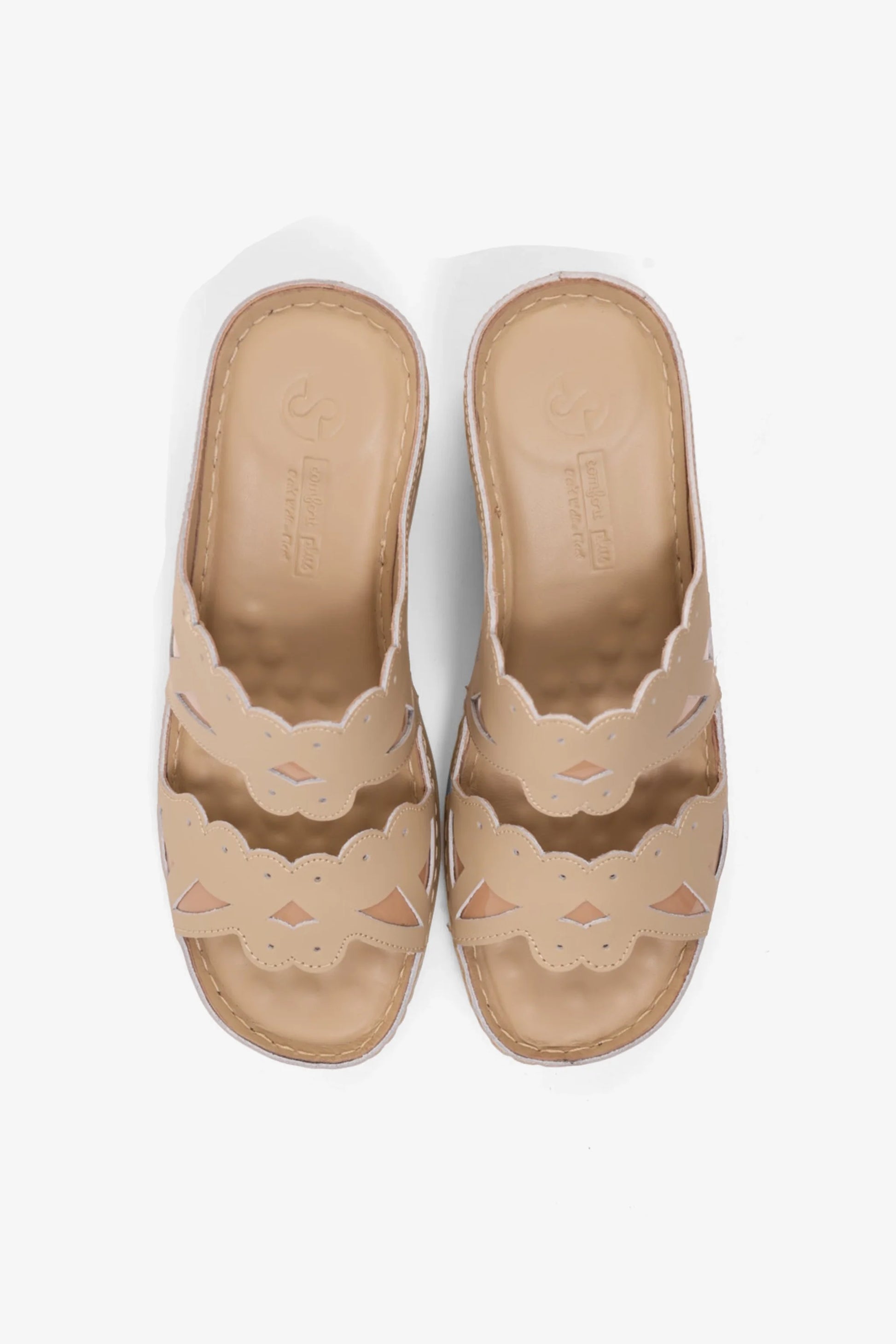 Comfort Plus Women's Open-Toe Cutout Sandals Beige LSDCPGG114