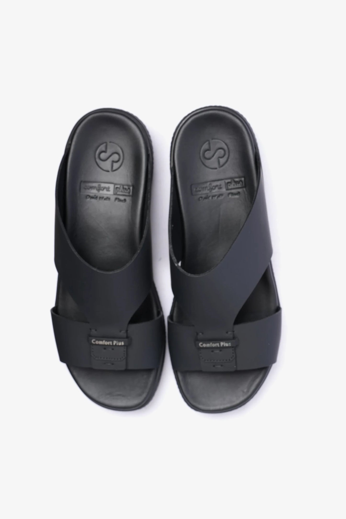 Comfort Plus Men's Stylish Matte Leather Sandals Black MSDCPD102