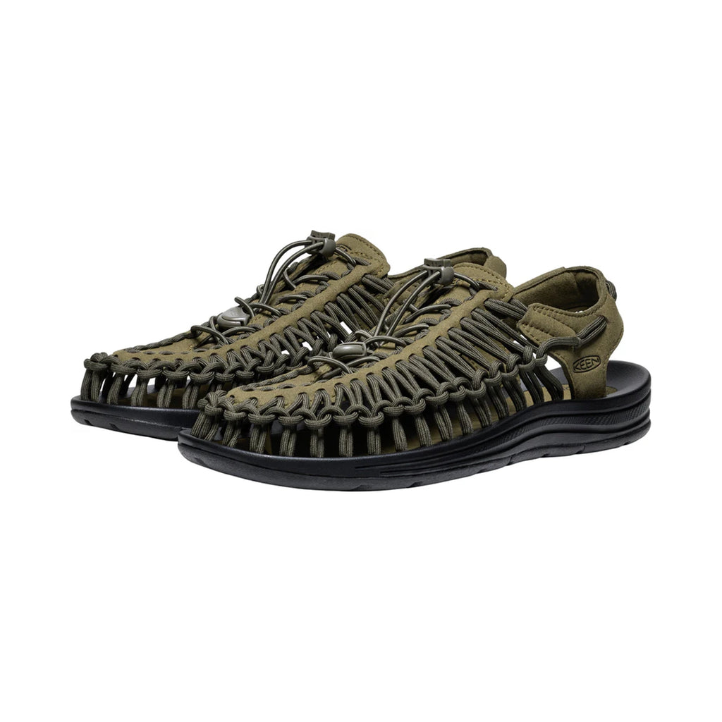 MEN UNEEK FLAT SANDALS OLIVE/BLACK