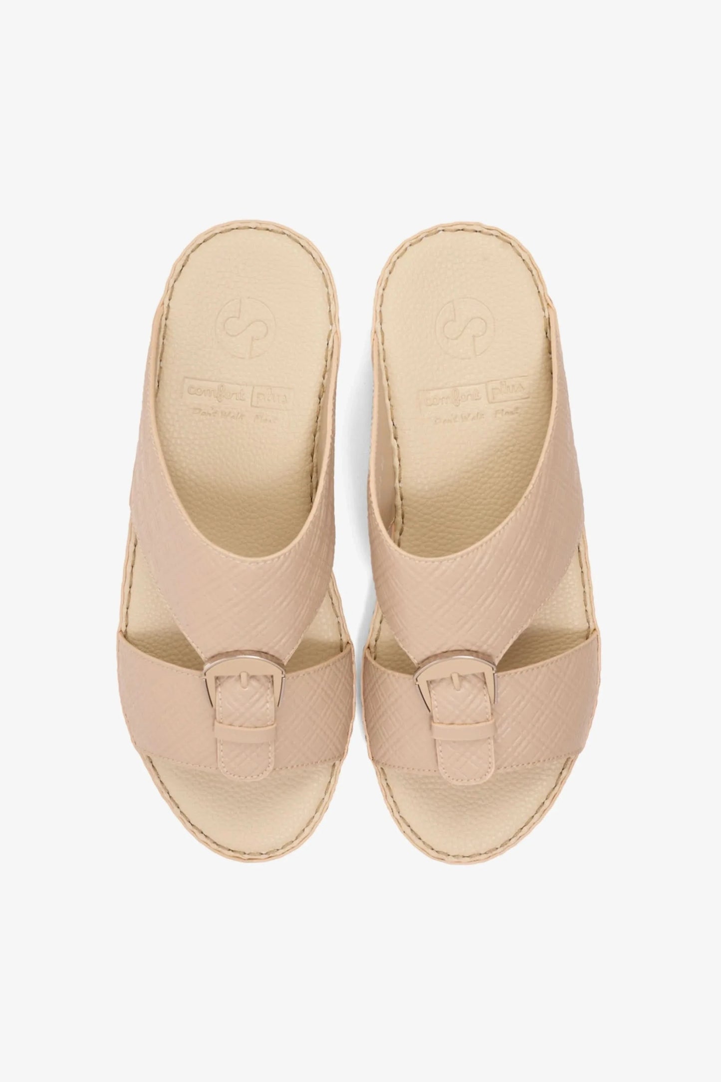 Comfort Plus Men's Cushioned Slip-On Leather Sandals Mandorla MSDCP7013