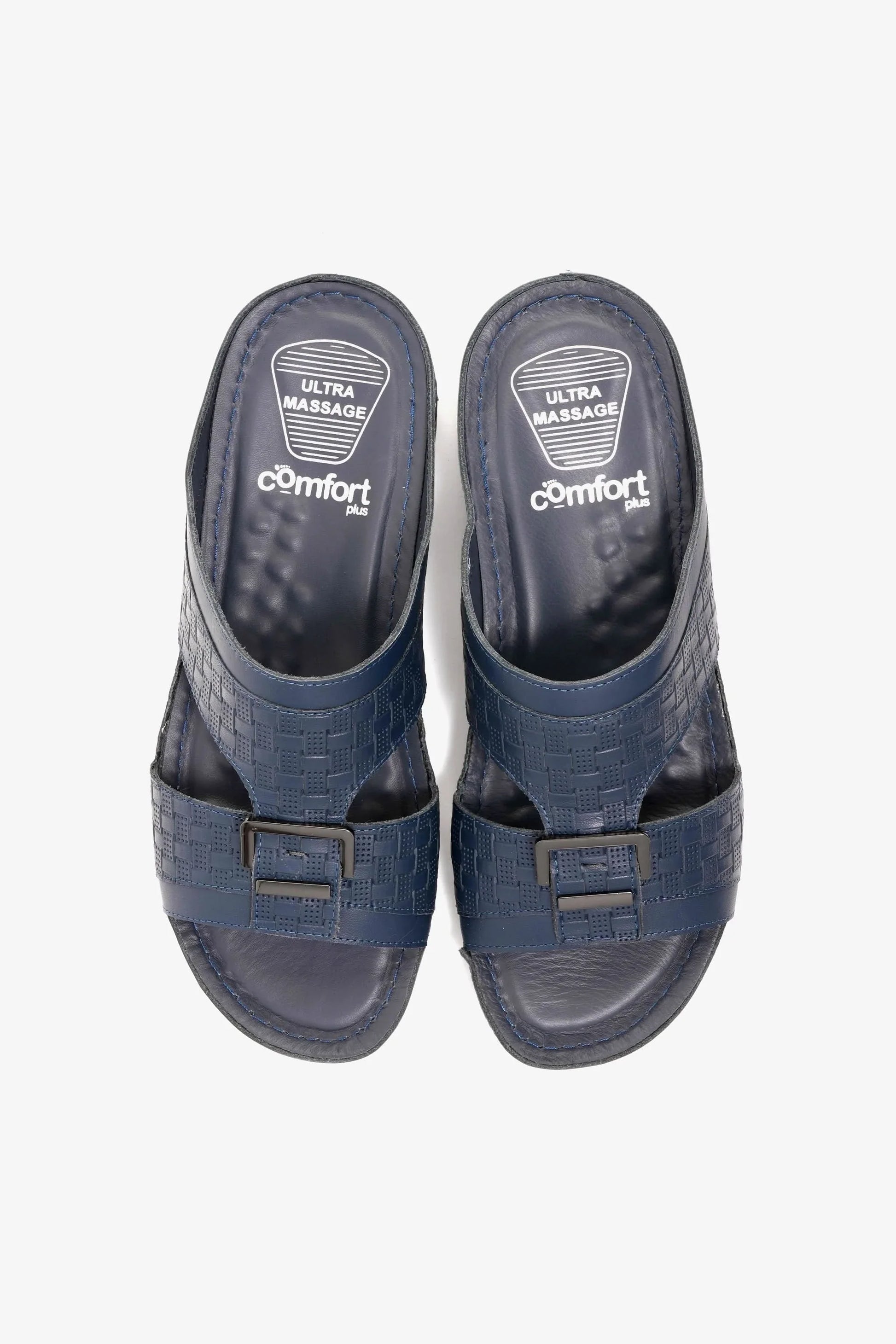 Comfort Plus Men's Ultra Comfort Buckle-Strap Sandals Navy - Seventy7