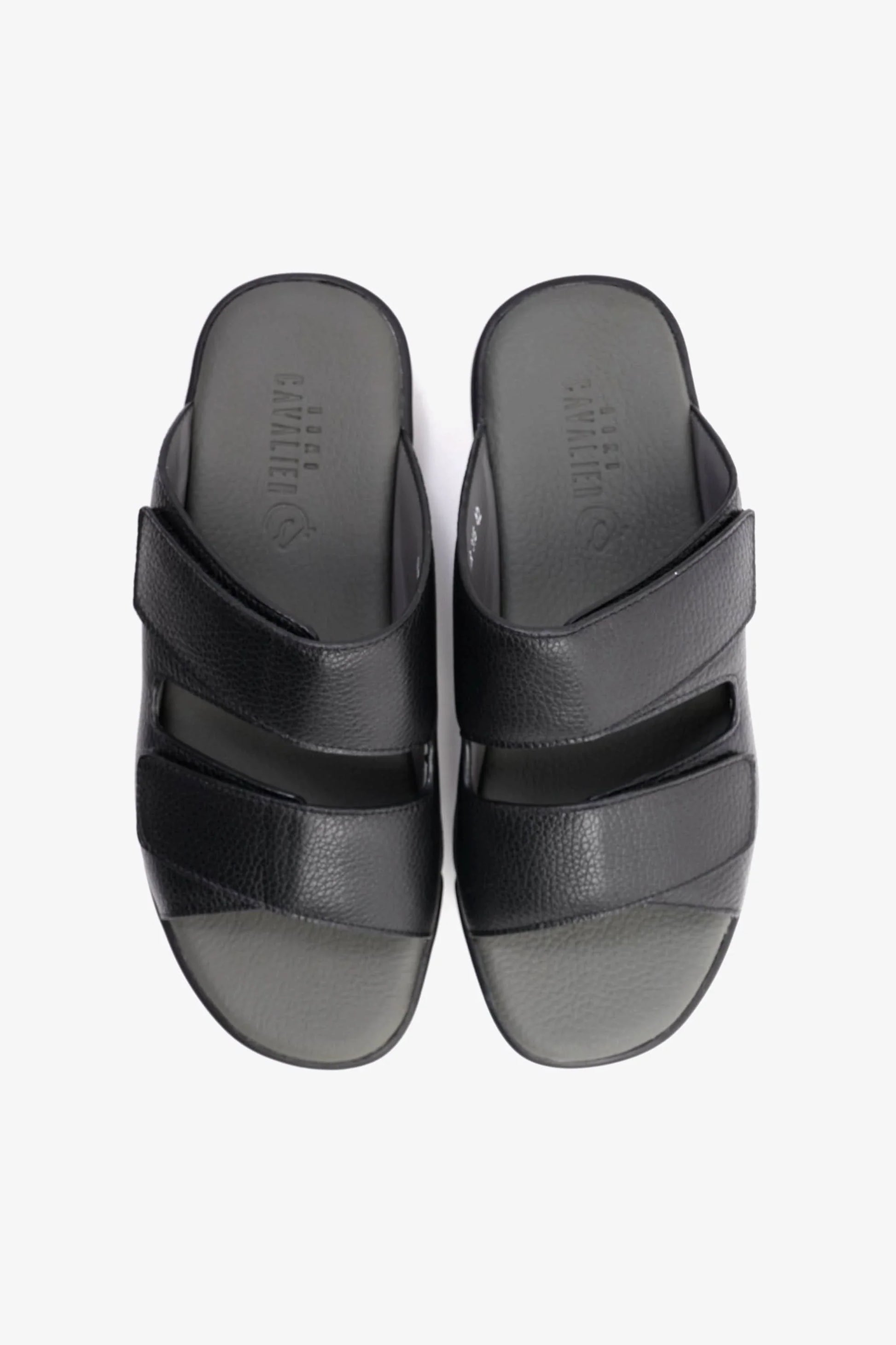 Cavalier Uomo Men's Leather Arabic Sandals Black MSDCVHAR315