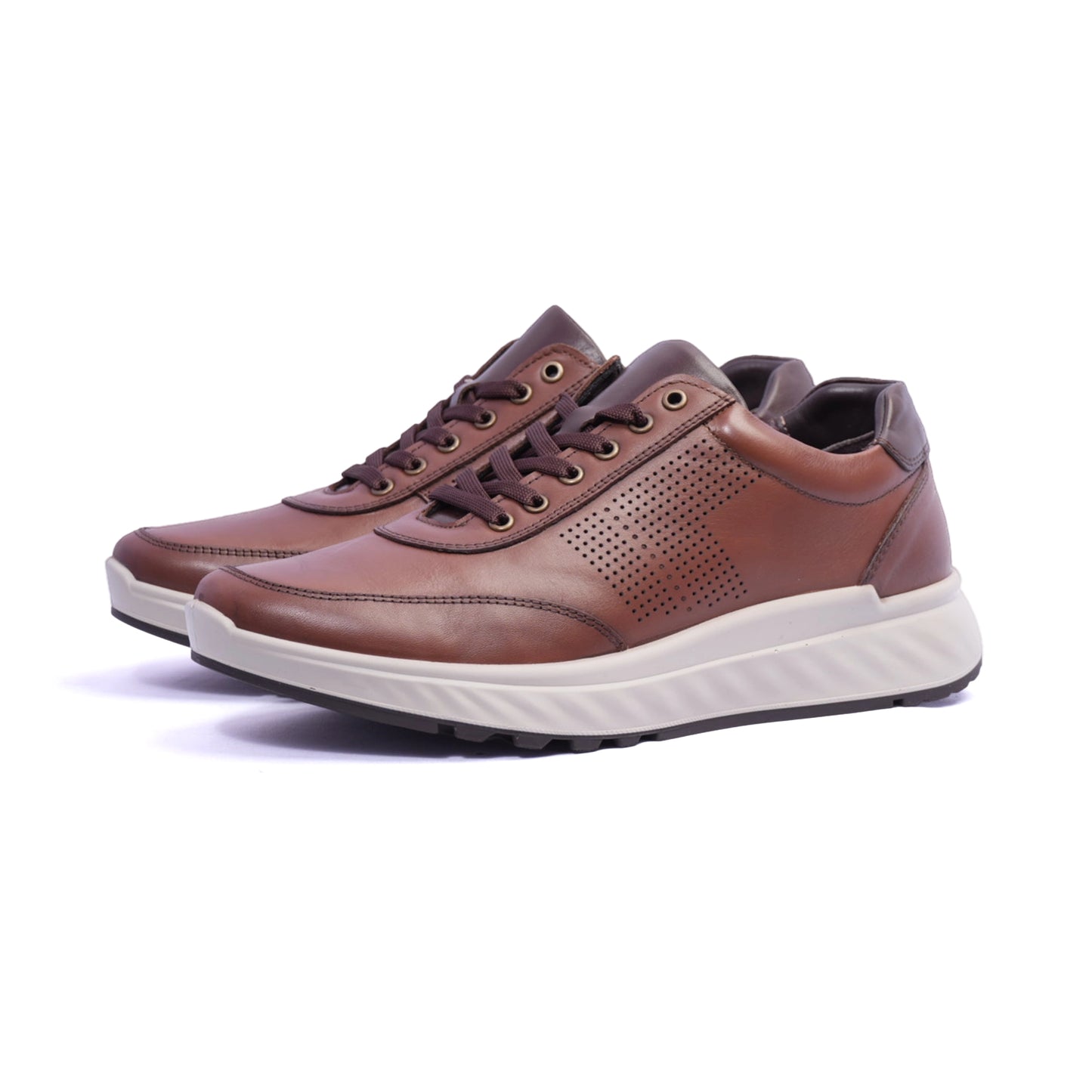 Comfort Plus Classic Pair Lace-Up Sneakers Tan