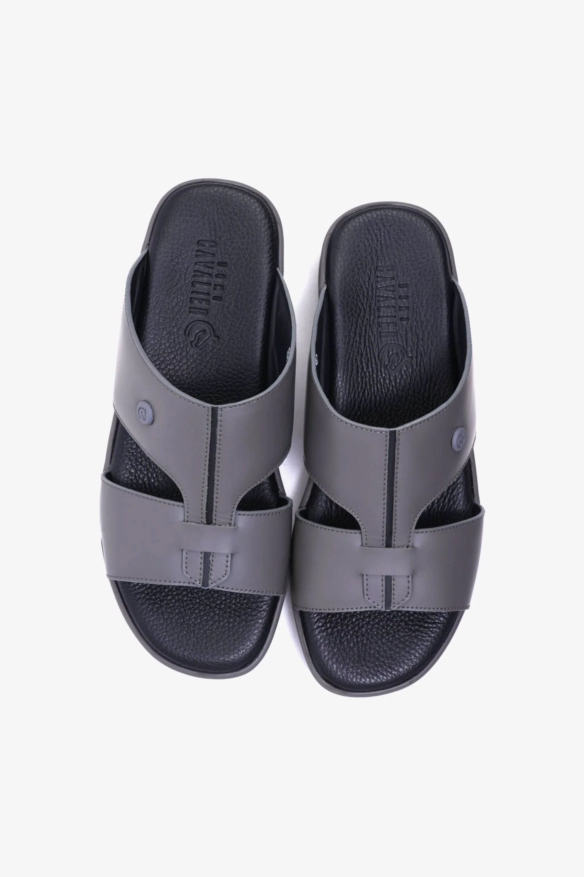 Cavalier Uomo Men's Cut-Out Leather Sandals Grey MSDCVHAR313