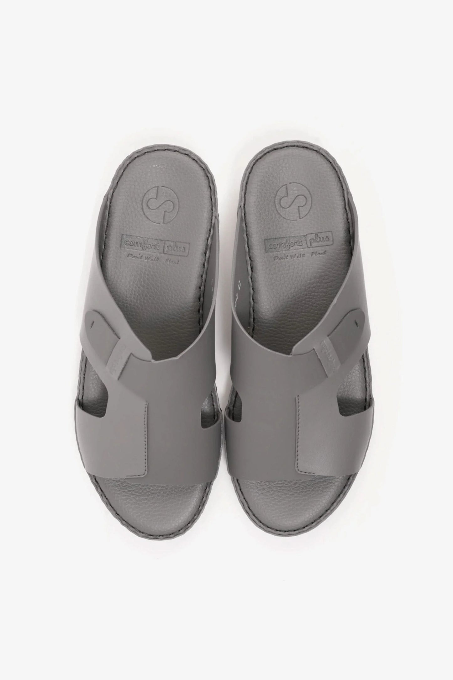 Comfort Plus Men's Ultra Comfortable Leather Slip-On Sandals Dark Grey MSDCP7017