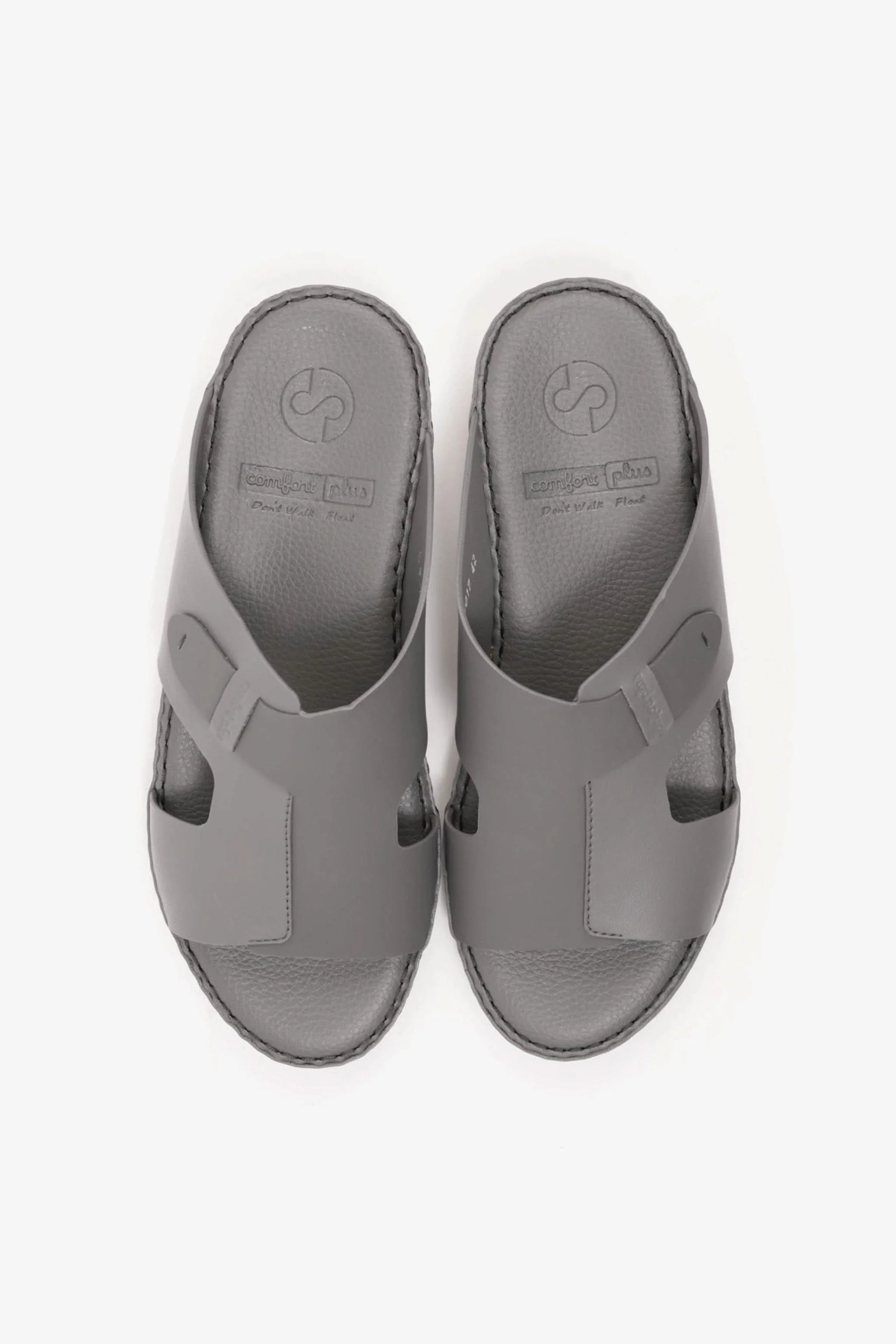 Comfort Plus Men's Ultra Comfortable Leather Slip-On Sandals Dark Grey MSDCP7017