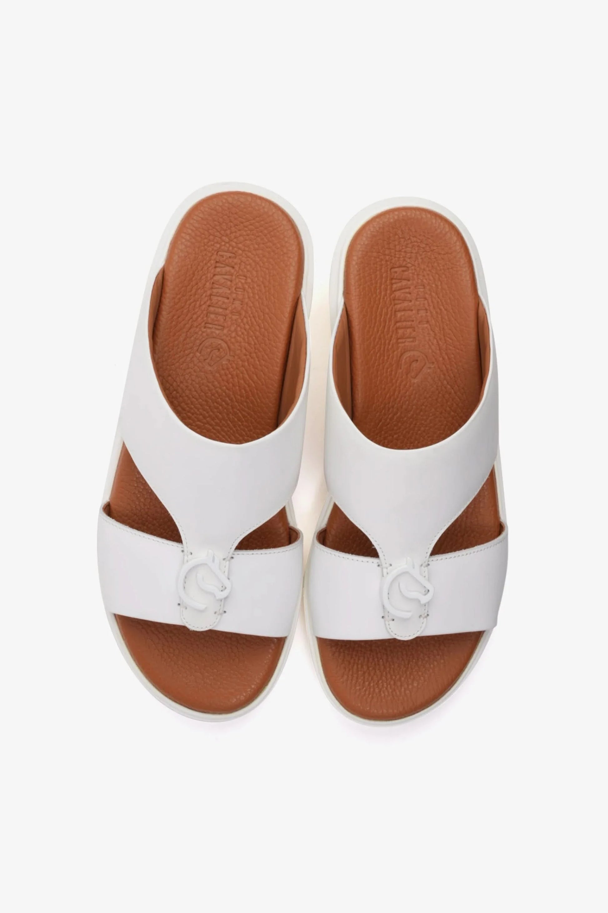 Cavalier Uomo Men's Soft Footbed Arabic Sandals White MSDCVALP101
