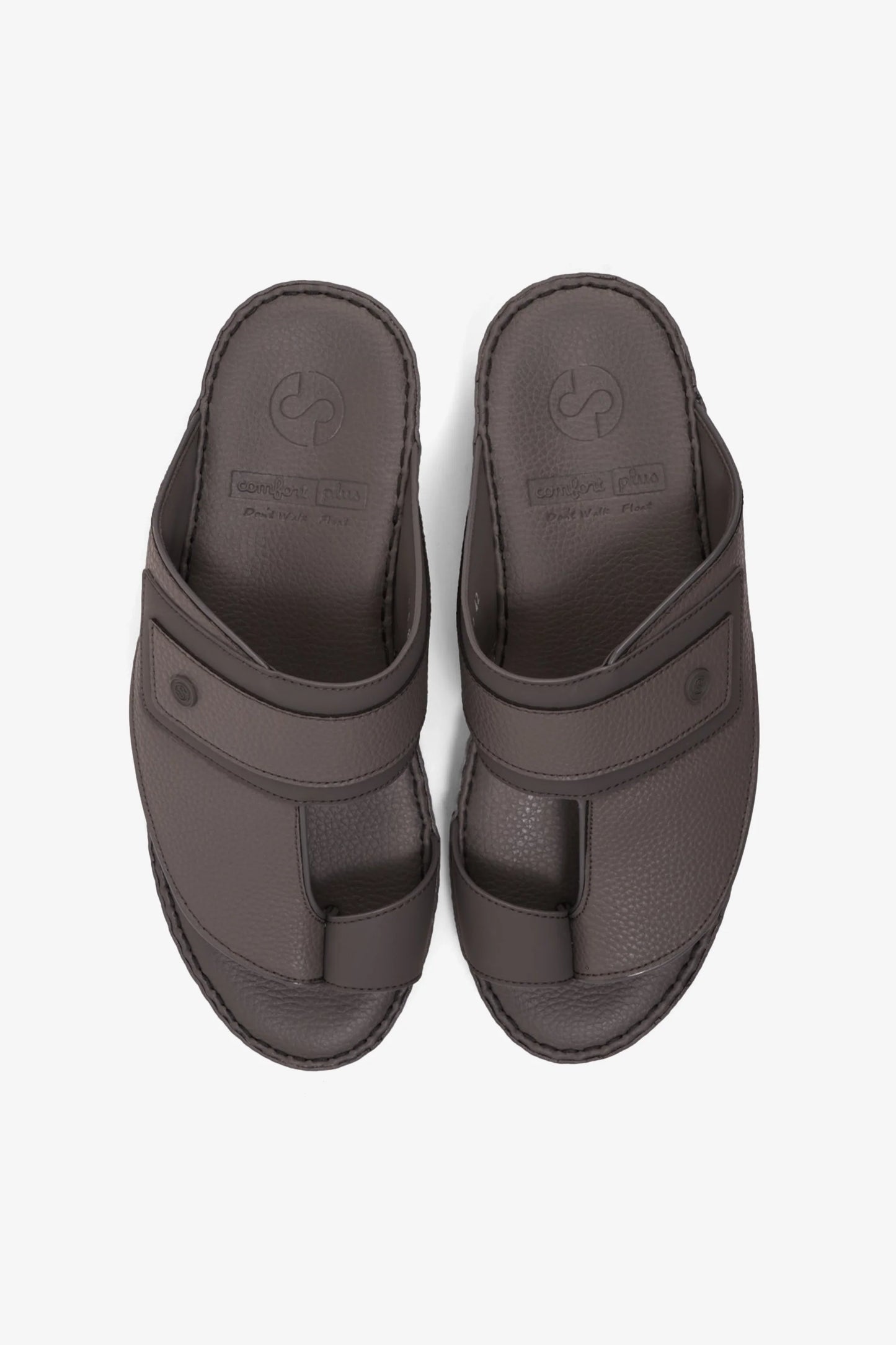 Comfort Plus Men's Textured Leather Sandals Grey MSDCP8011