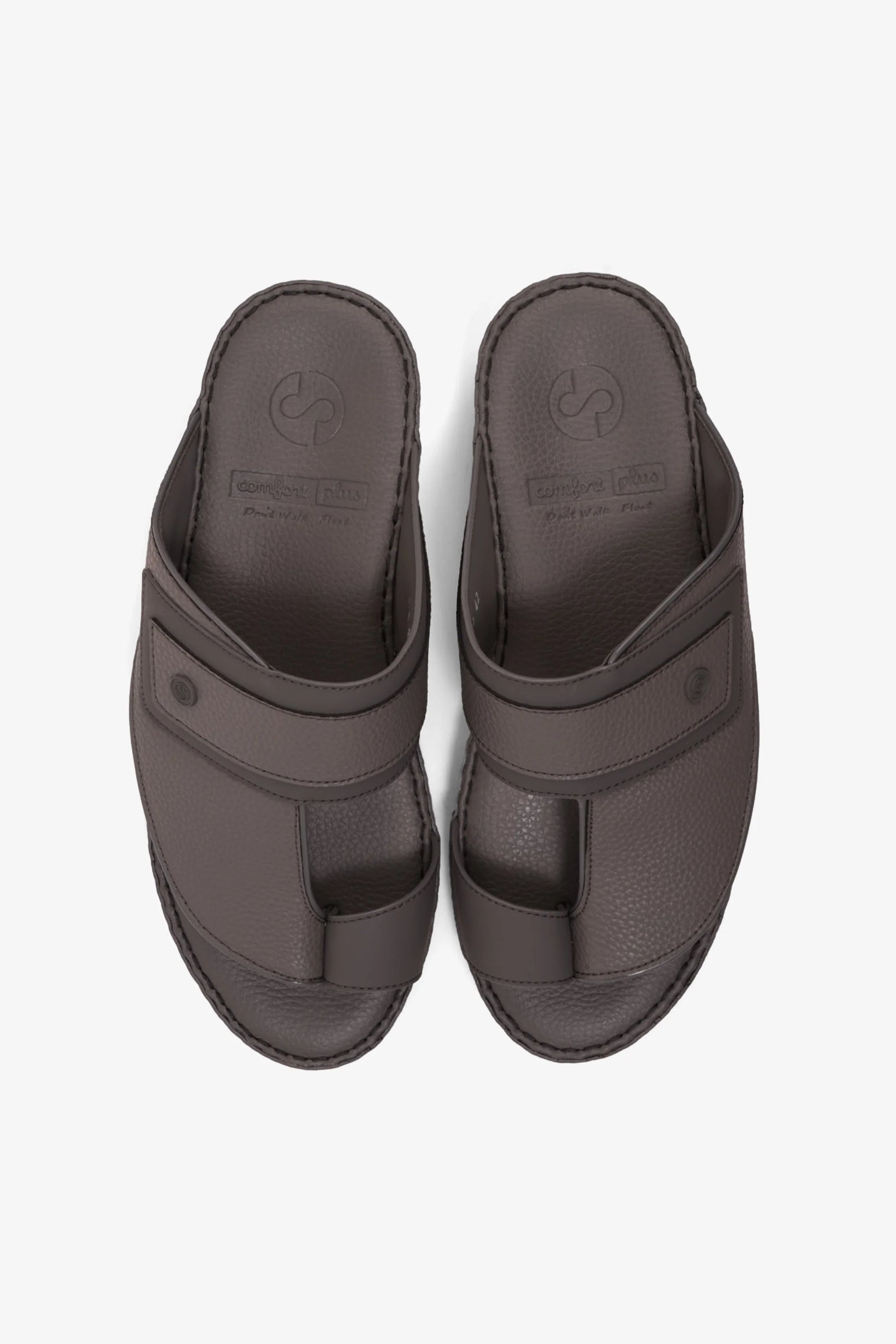 Comfort Plus Men's Textured Leather Sandals Grey MSDCP8011