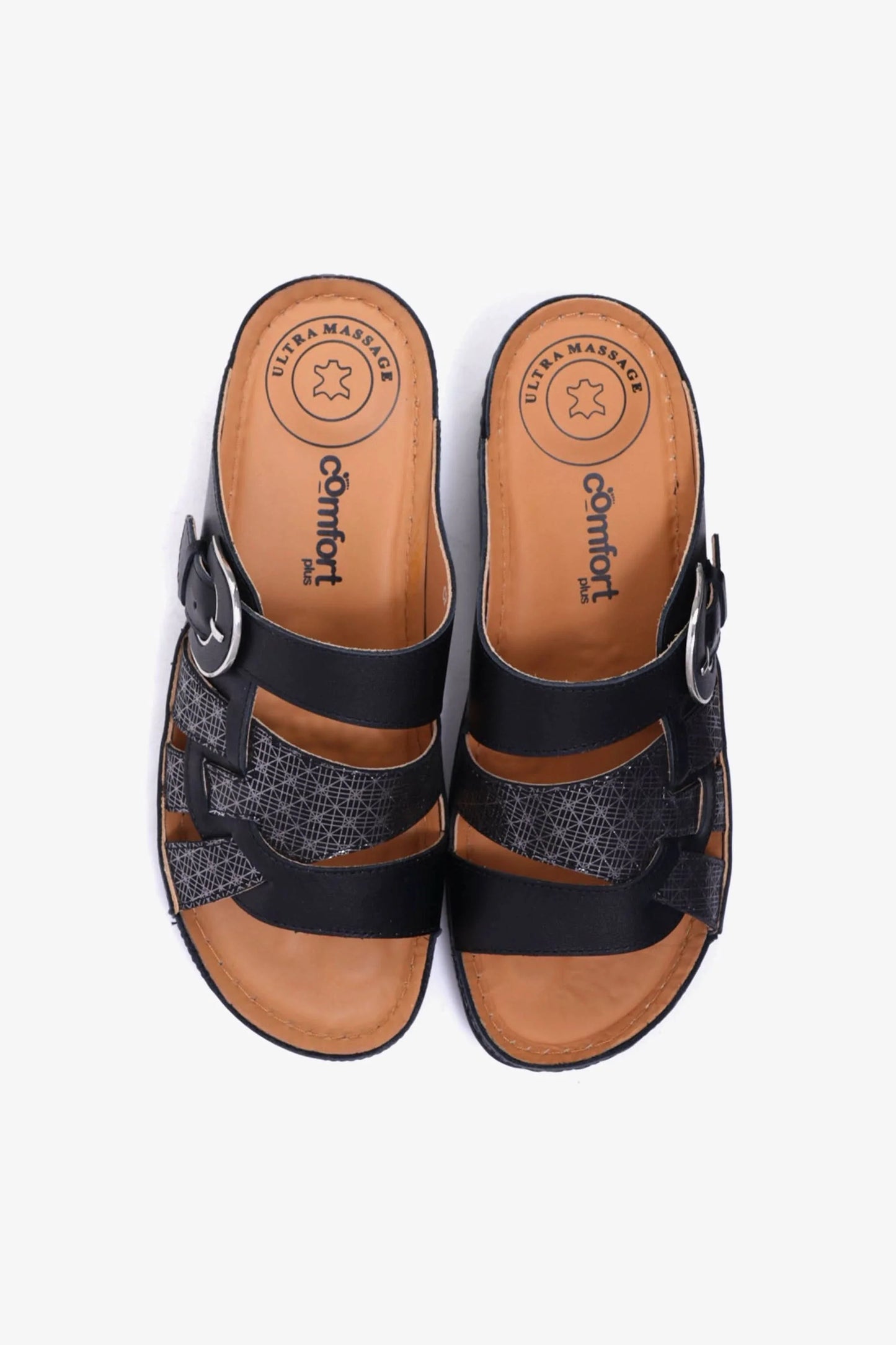 Comfort Plus Women's Mid Heel Sandals Black LSDCP584