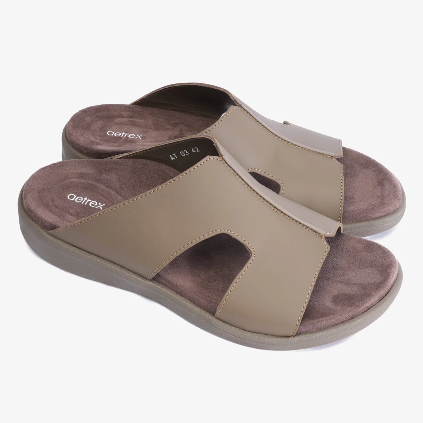 Aetrex classic sandals with a comfortable footbed Truffle