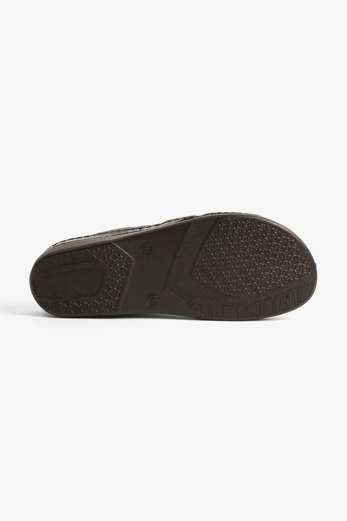Comfort Plus Women's Ultra Soft Leather Slides Black LSDCP416