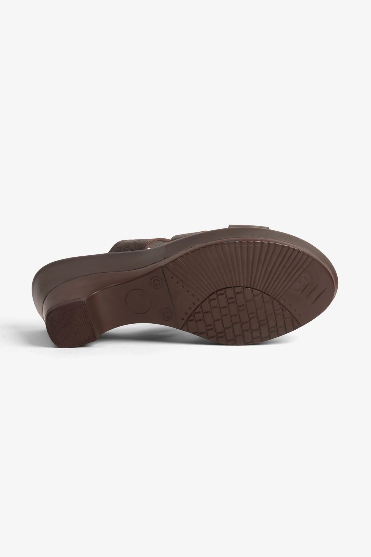 Comfort Plus Women's Embossed Leather Wedges Brown LSDCP9107