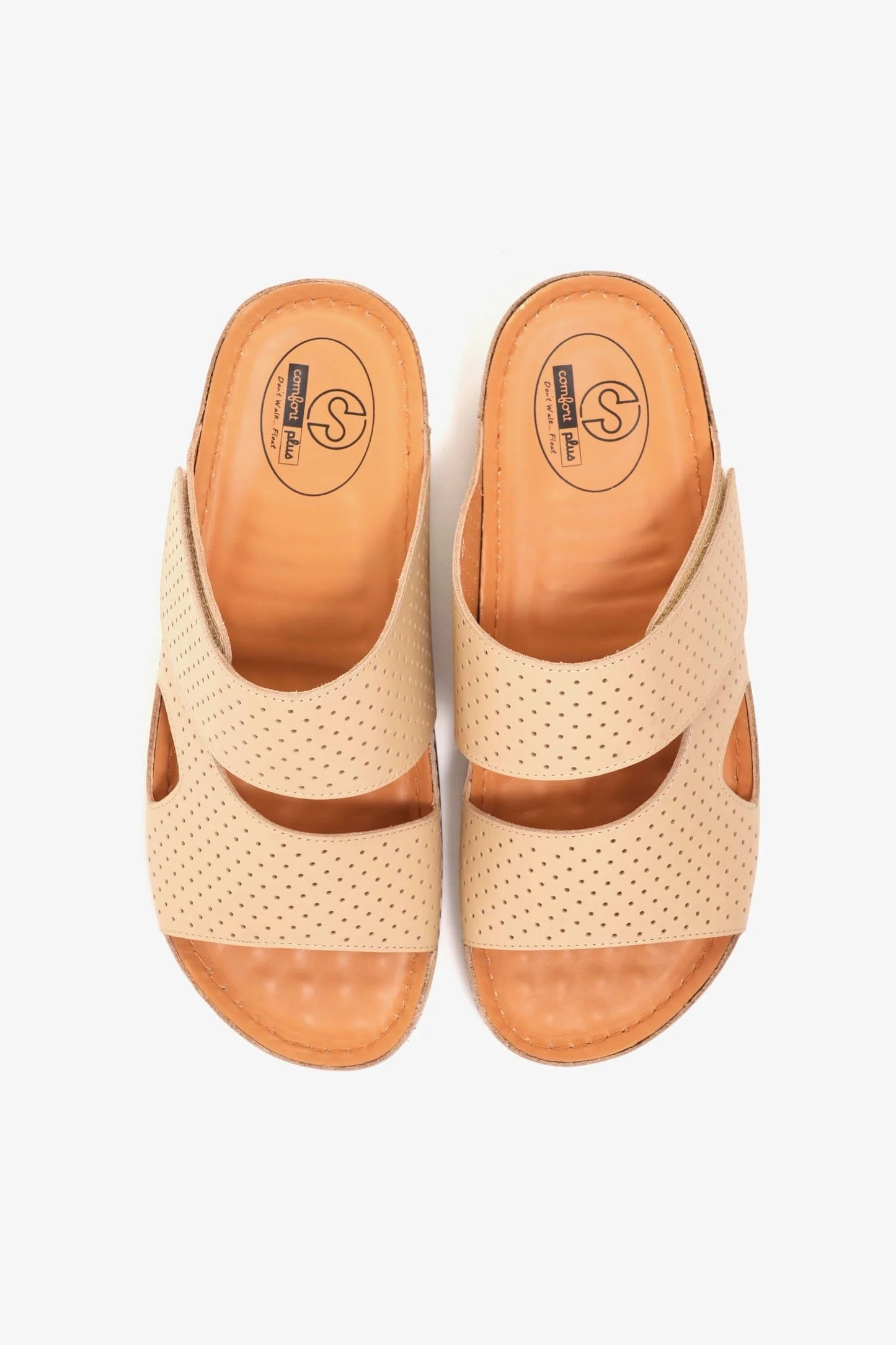 Comfort Plus Men's Al Waha Textured Arabic Sandals Beige MSDCP4005
