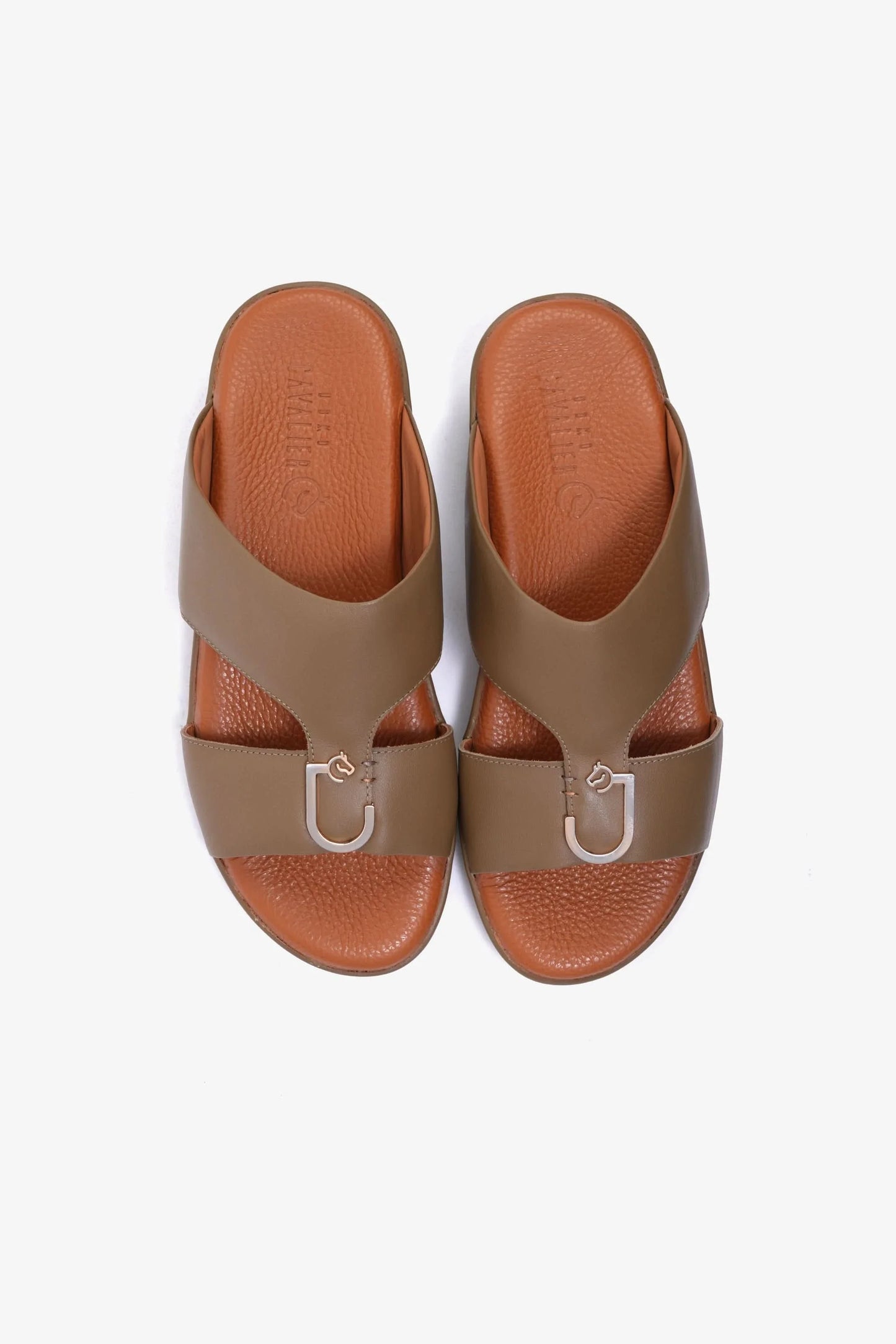 Cavalier Uomo Men's Textured Leather Sandals Mushroom MSDCVDLR201