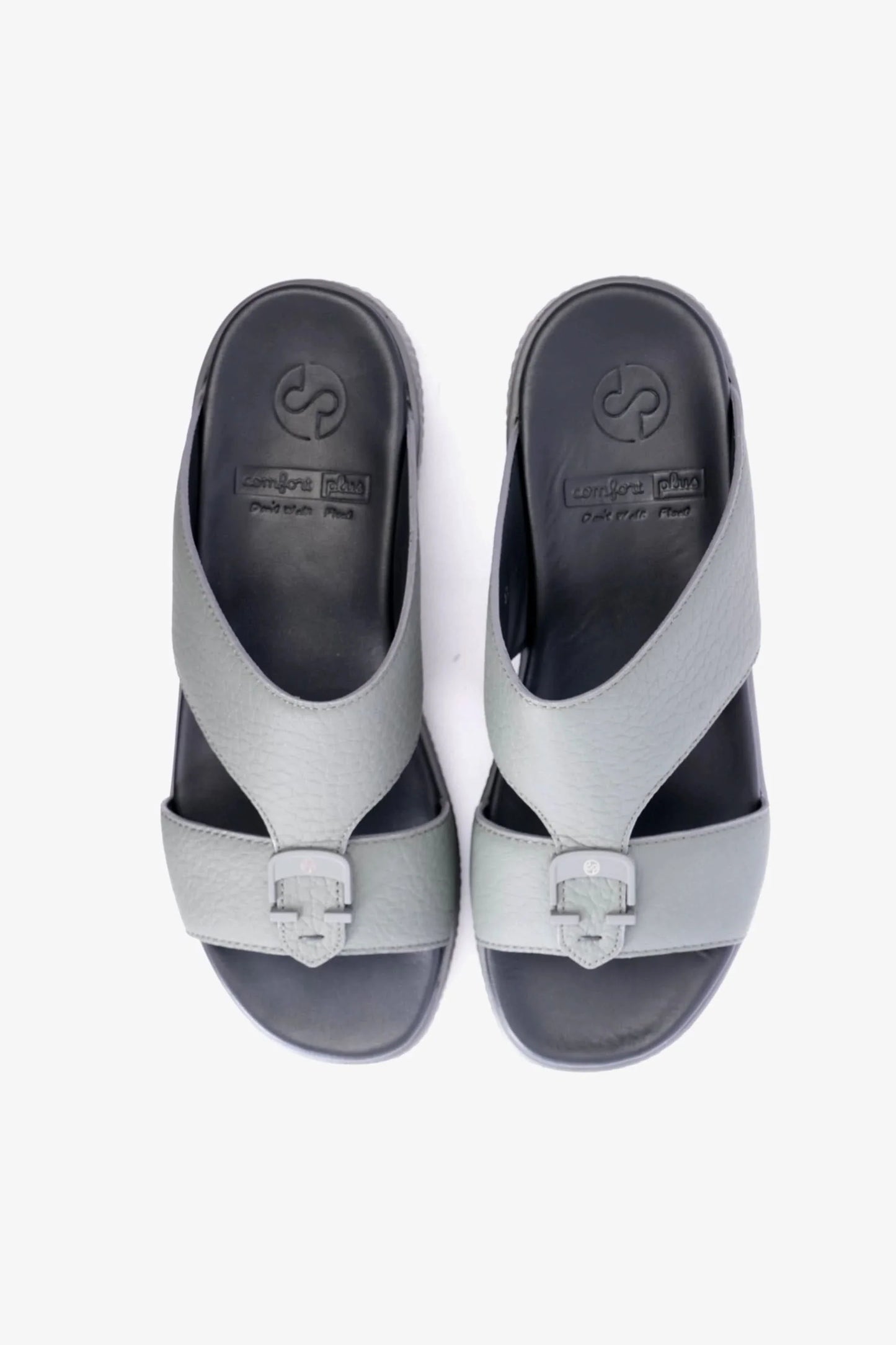 Comfort Plus Men's Stylish Trim Leather Sandals Grey MSDCPD103