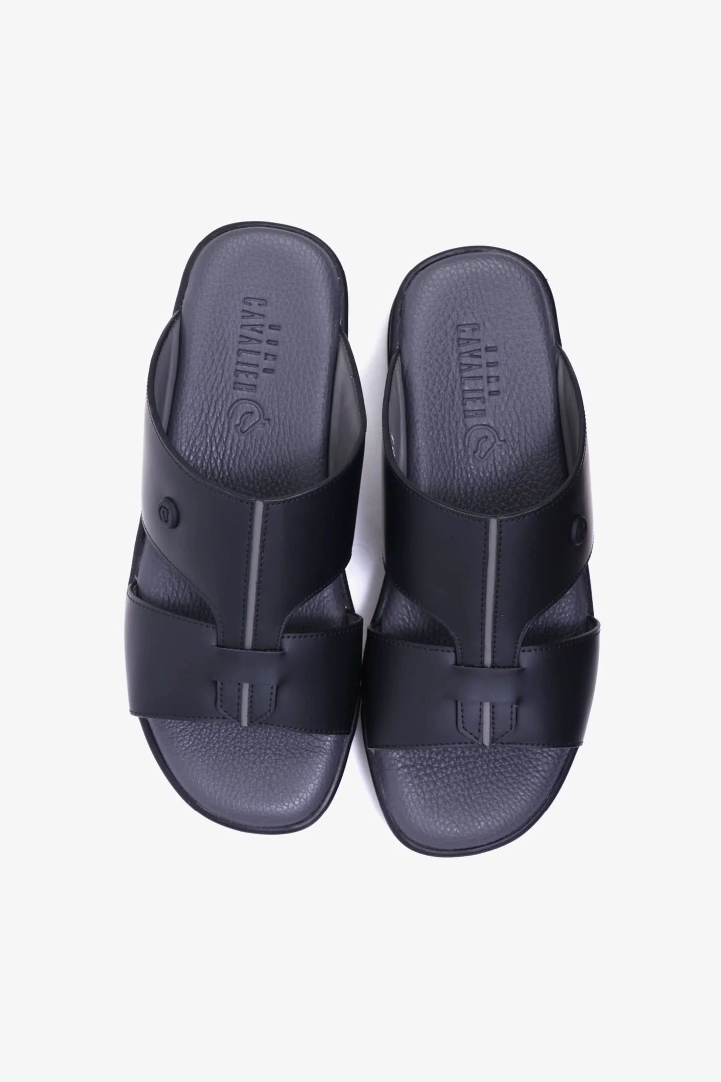 Cavalier Uomo Men's Cut-Out Leather Sandals Black MSDCVHAR313