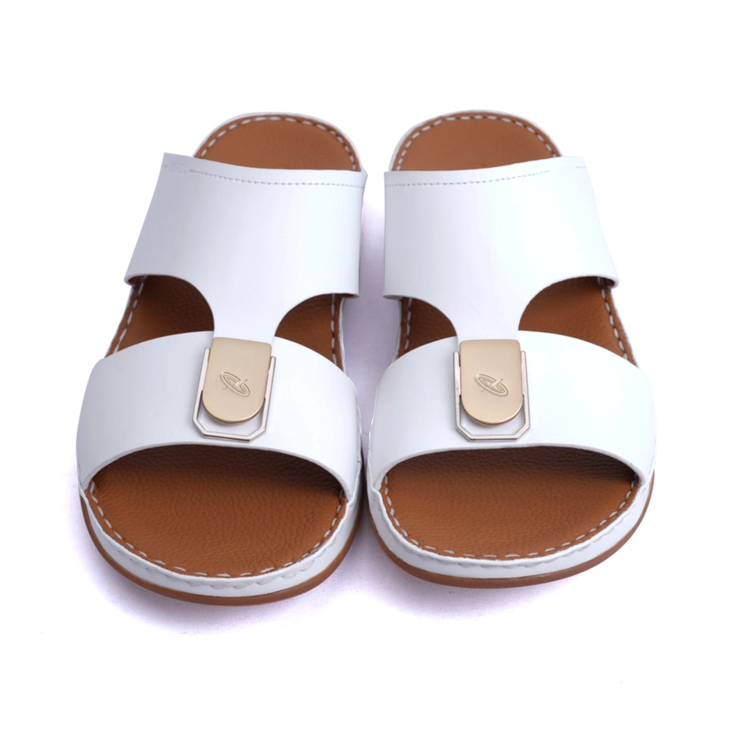 MATTE LEATHER SLIM ICONIC AETREX ARABIC SANDAL WHITE