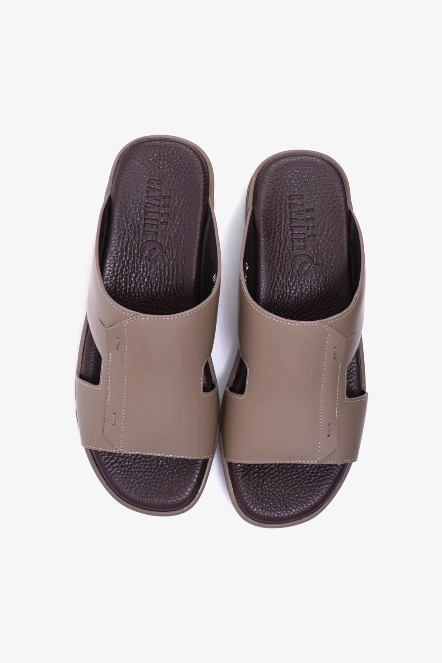 Cavalier Uomo Men's Leather Slide Sandals Stone MSDCVHAR312
