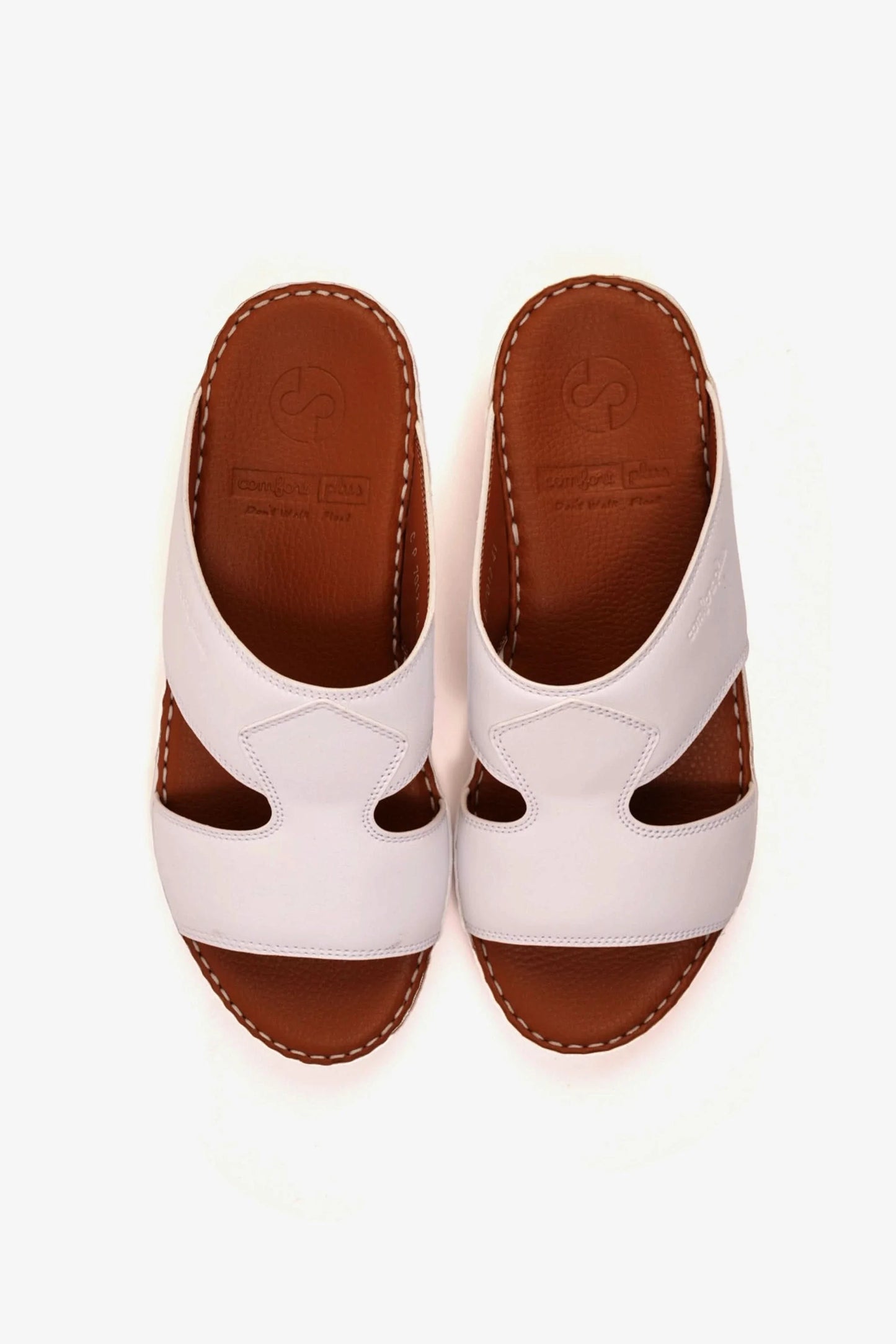 Comfort Plus Men's Luxurious Leather Sandals White MSDCP7012