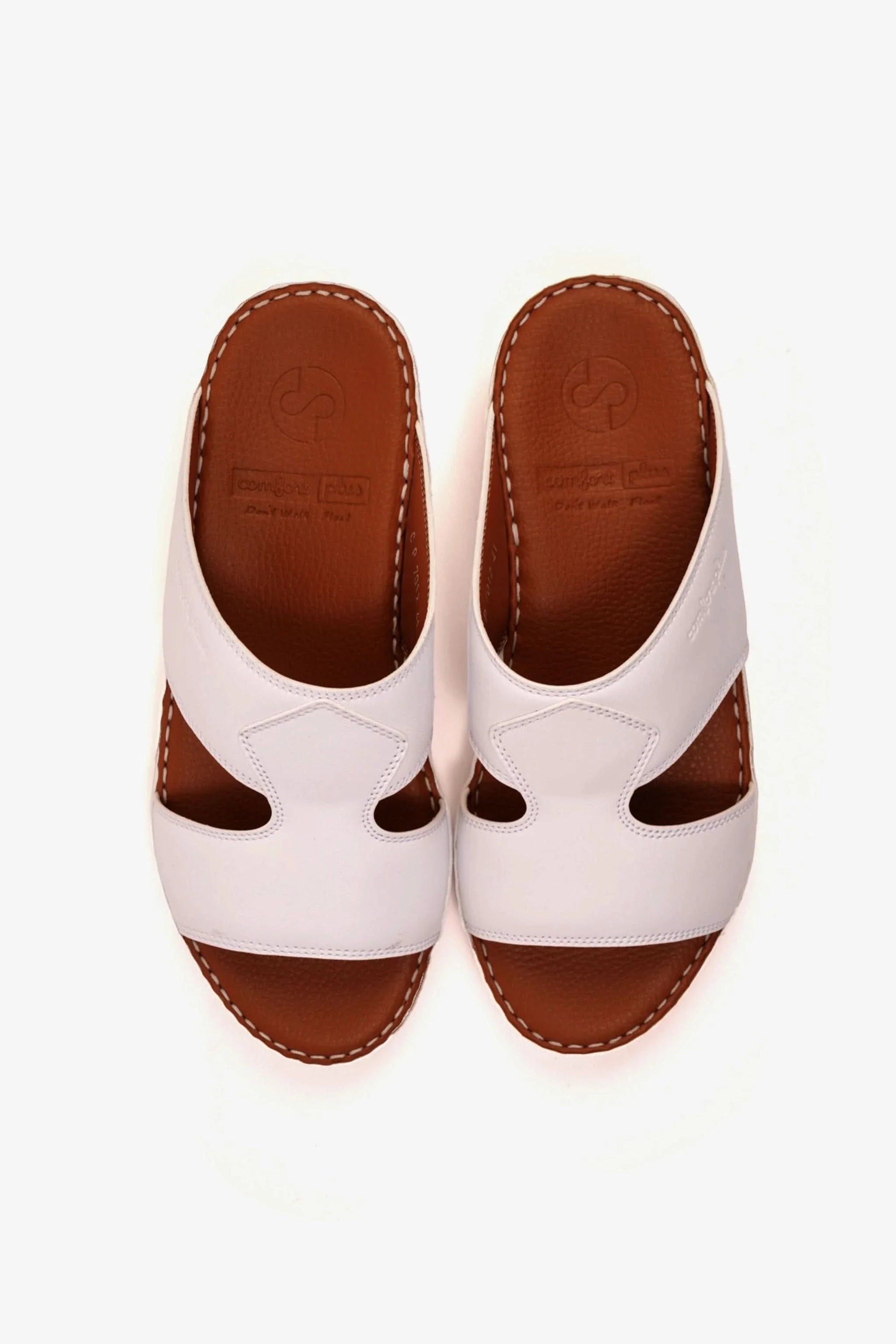 Comfort Plus Men's Luxurious Leather Sandals White MSDCP7012