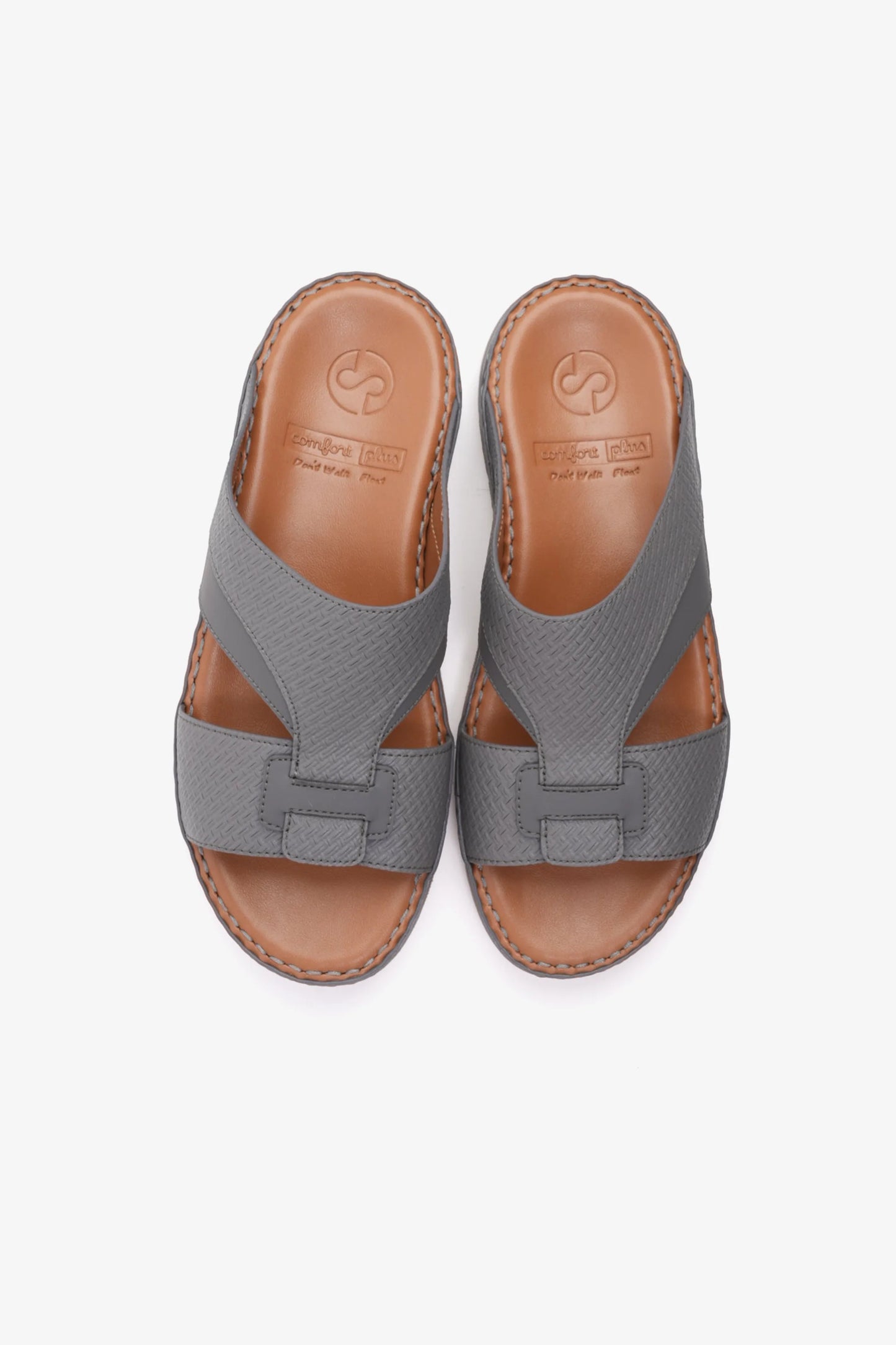 Comfort Plus Men's Genuine Leather Sandals Dark Grey MSDCP3006