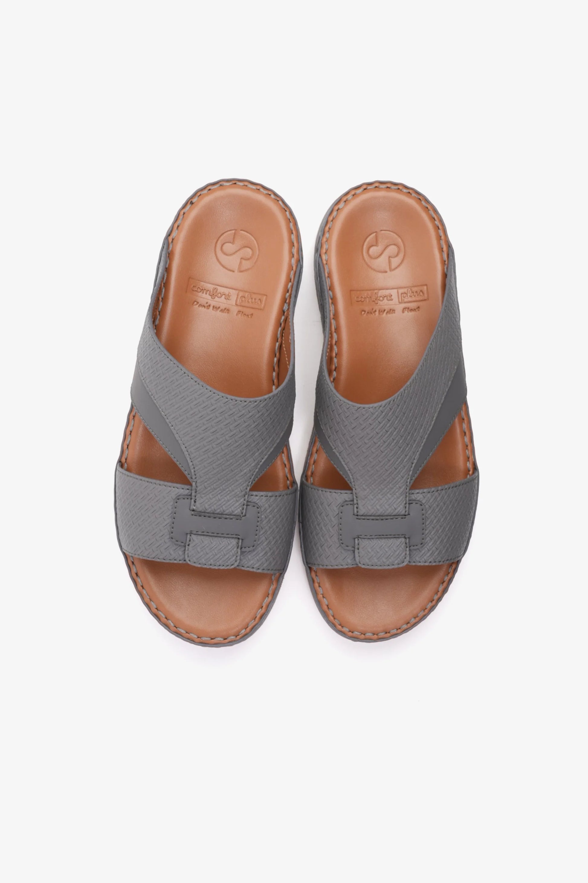 Comfort Plus Men's Genuine Leather Sandals Dark Grey MSDCP3006